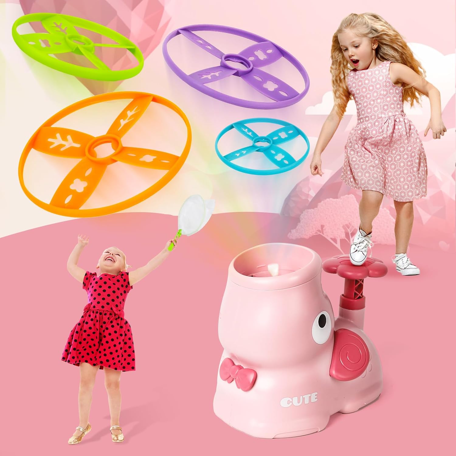 Juguetes al aire libre para niños de 3 a 5 años, juegos al aire libre, lanzador de discos voladores para niños, juegos al aire libre para niños y