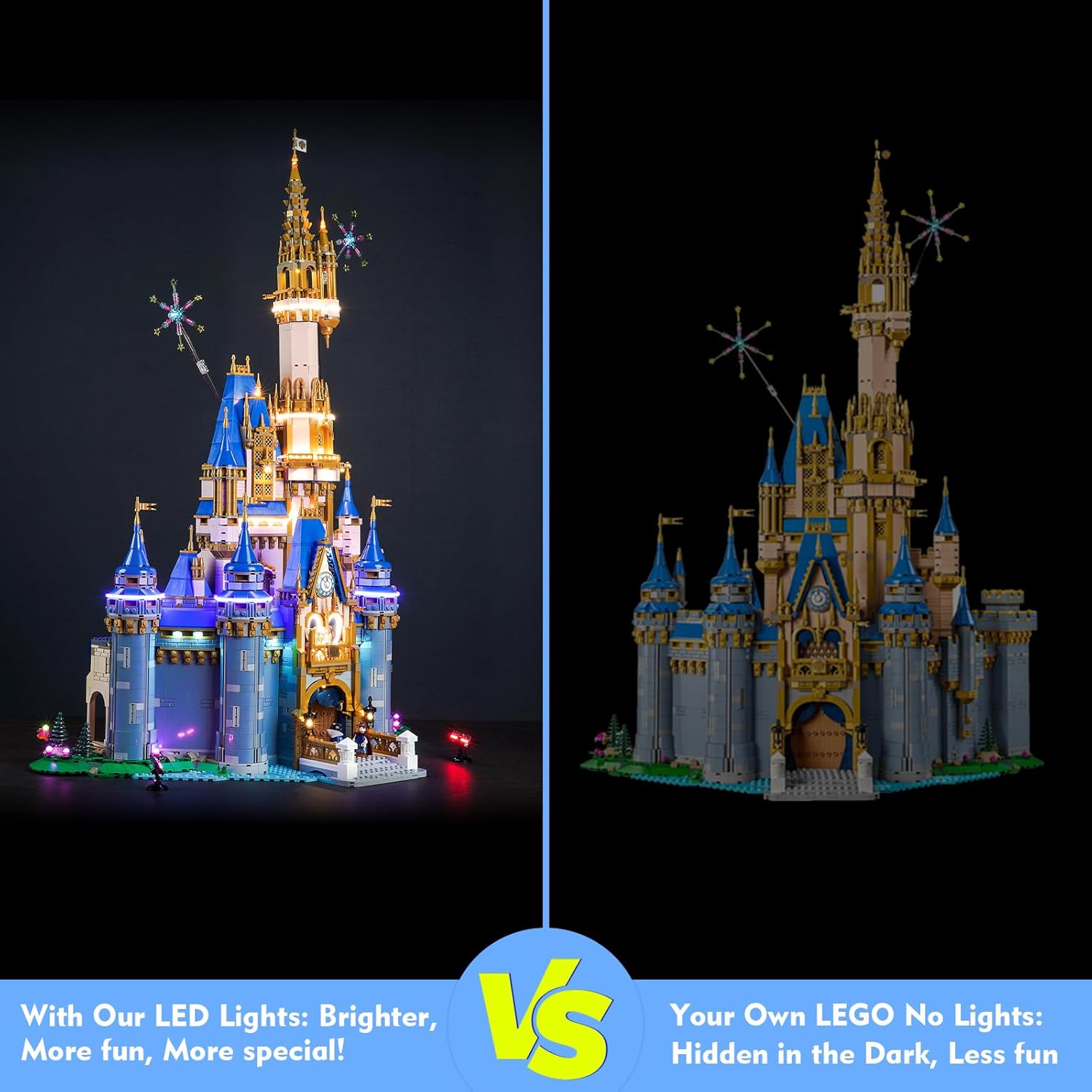 Kit de luces LED para Lego Disney Castle, versión mejorada de control de luz, juego de iluminación creativo, accesorios compatibles con Lego con