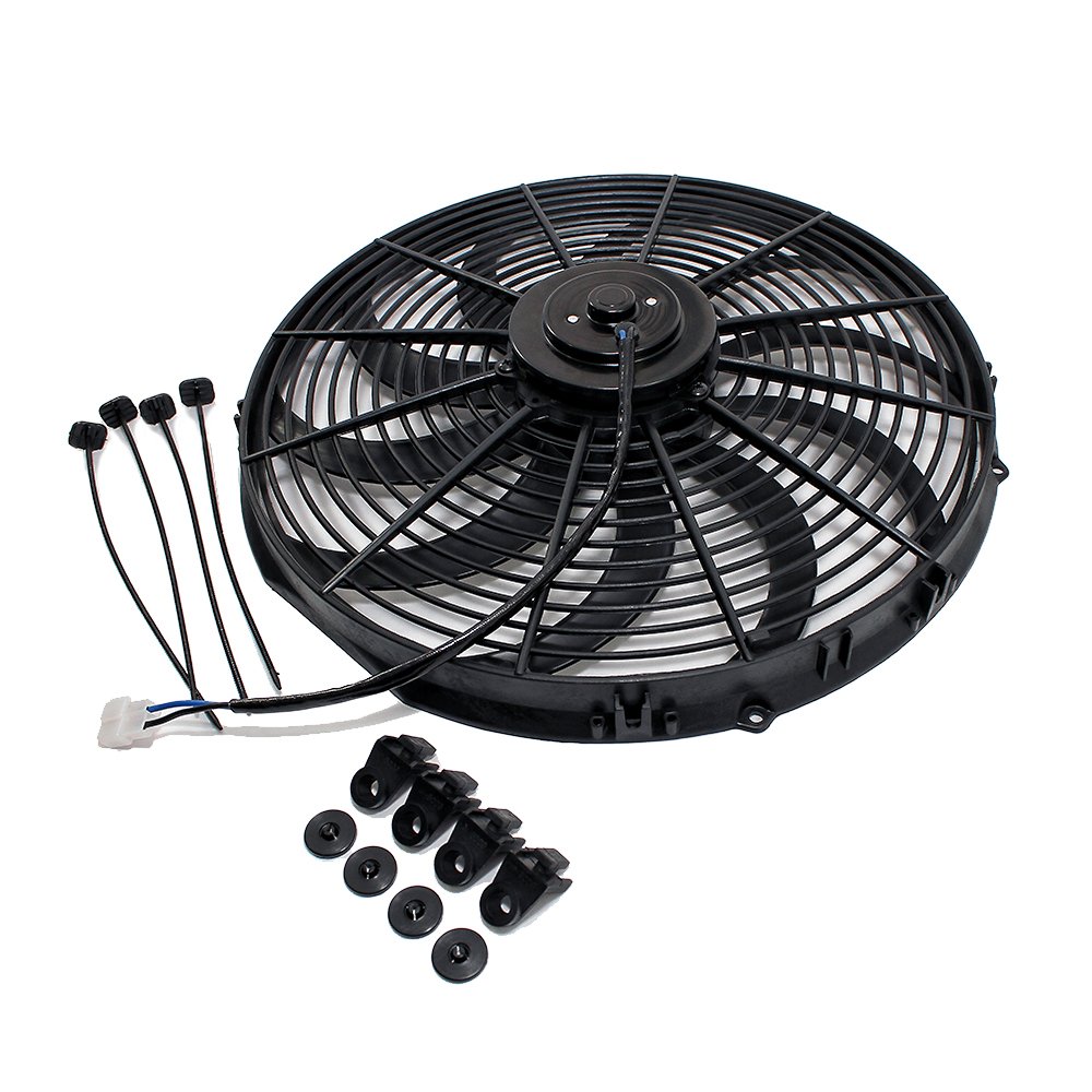 Assault Racing Products 4501612 Ventilador de refrigeración universal para radiador eléctrico de 16 pulgadas con kit de montaje
