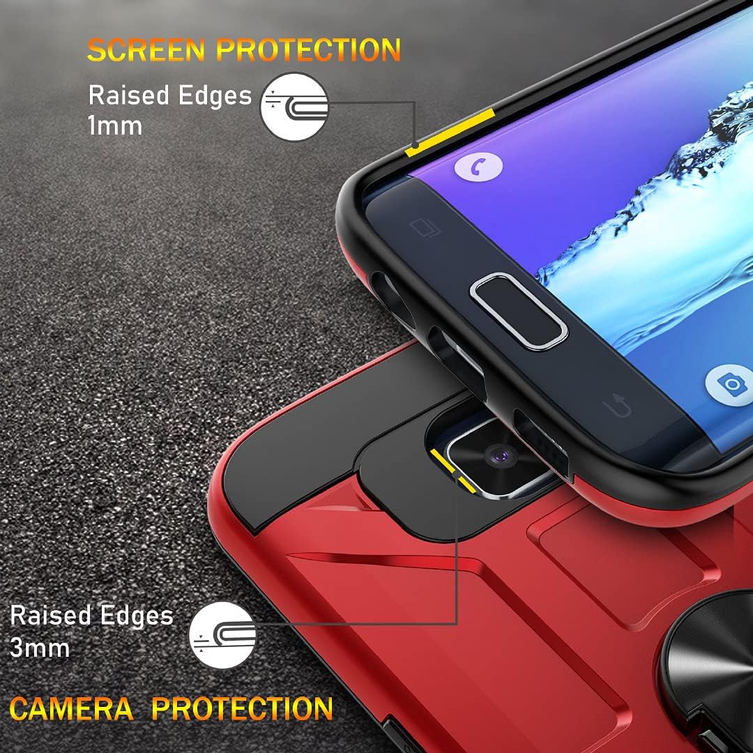 Jeylly Funda para Galaxy S6 Edge Plus, 3 colores, delgada, híbrida, resistente al impacto, TPU suave y policarbonato duro, a prueba de golpes,
