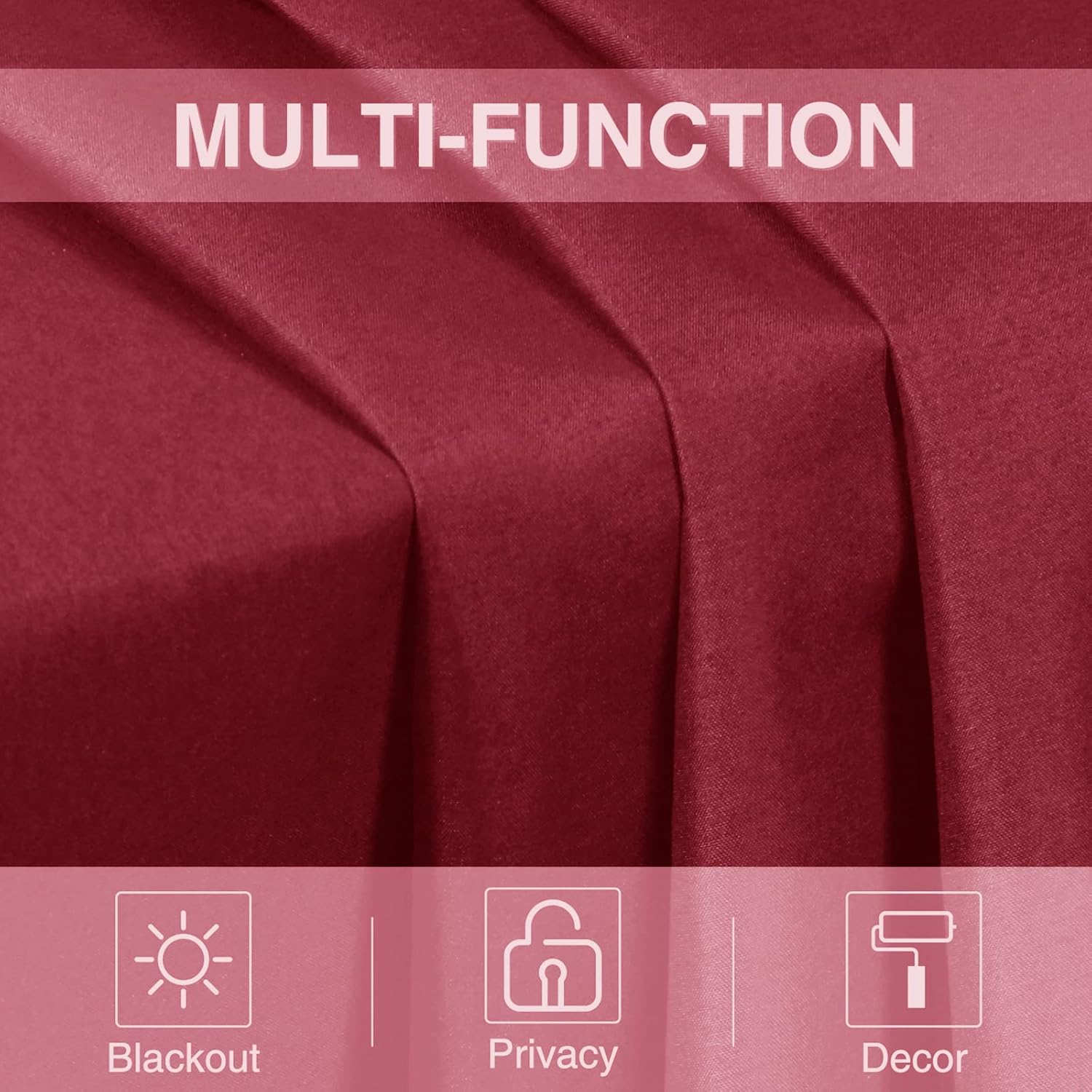 Home Queen Cortinas opacas para ventanas pequeñas, cortinas de baño repelentes al agua, 26 pulgadas de ancho x 36 pulgadas de largo cada una, rojo