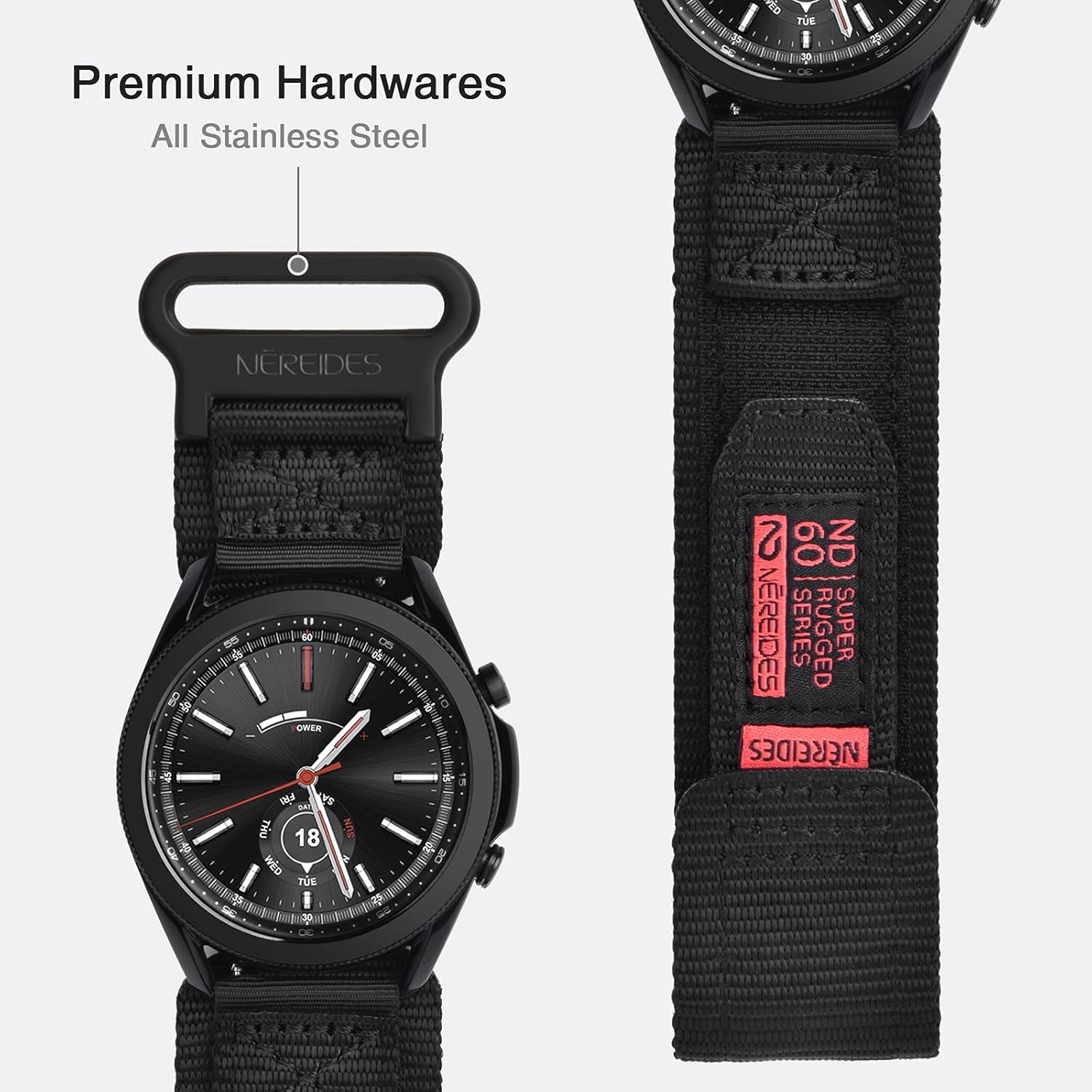 Compatible con Samsung Galaxy Watch 3 de 1.772 in, correa deportiva de nailon resistente con diseño de bucle tejido, correa de repuesto resistente