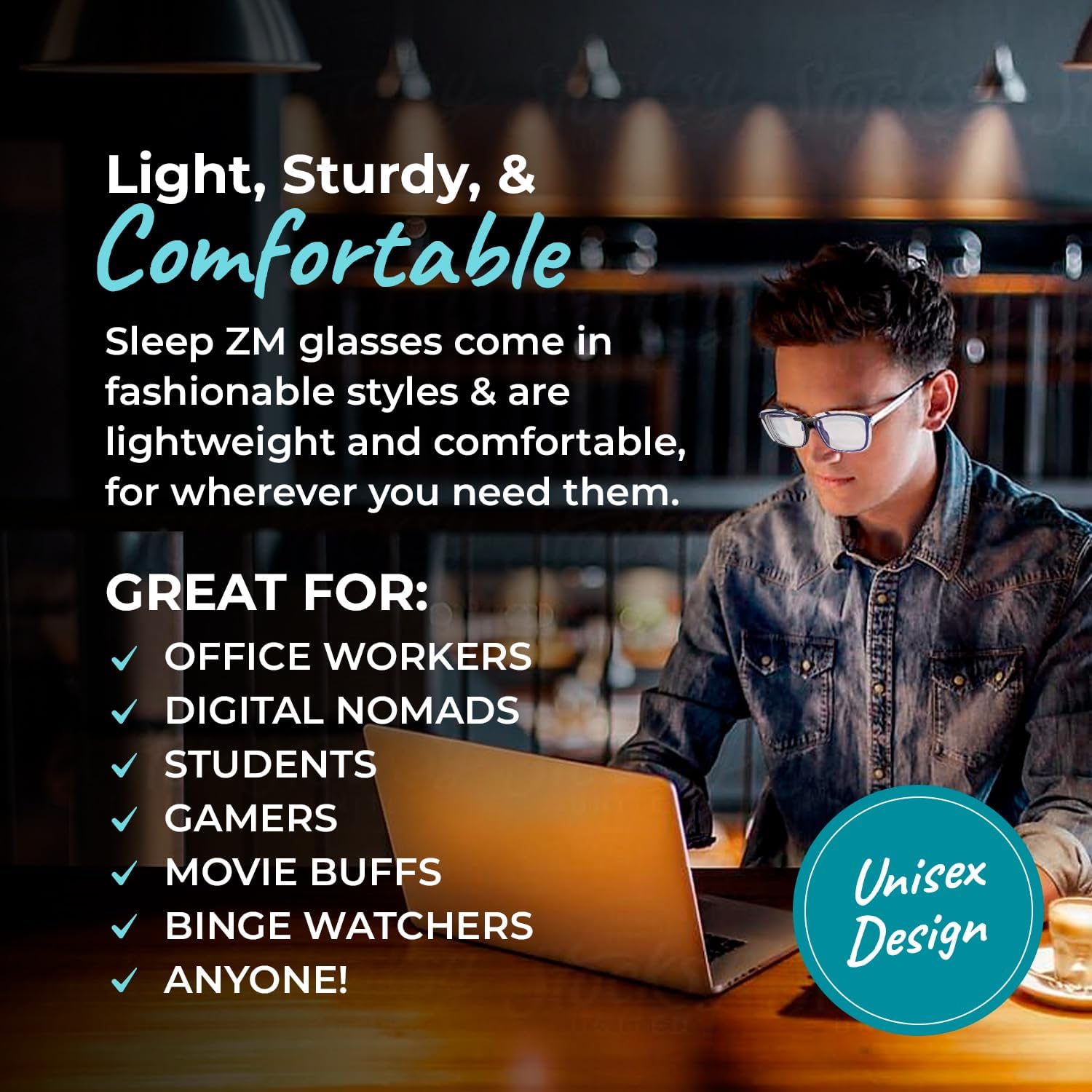 Clip On Blue Light Glasses for Computer, TV, Gaming Improve Sleep by Naturally Producing Melatonin for Women + Men