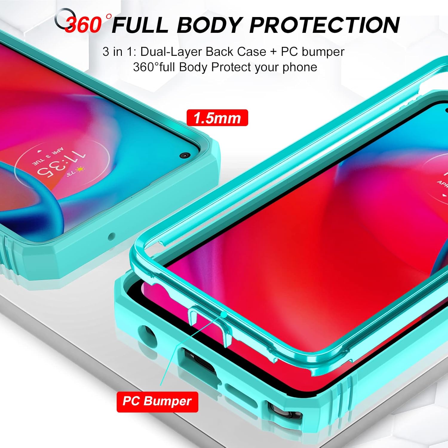 LeYi Funda para Moto G Stylus 2021 con funda deslizante para cámara + 2 unidades Protector de pantalla de vidrio templado, funda de grado militar