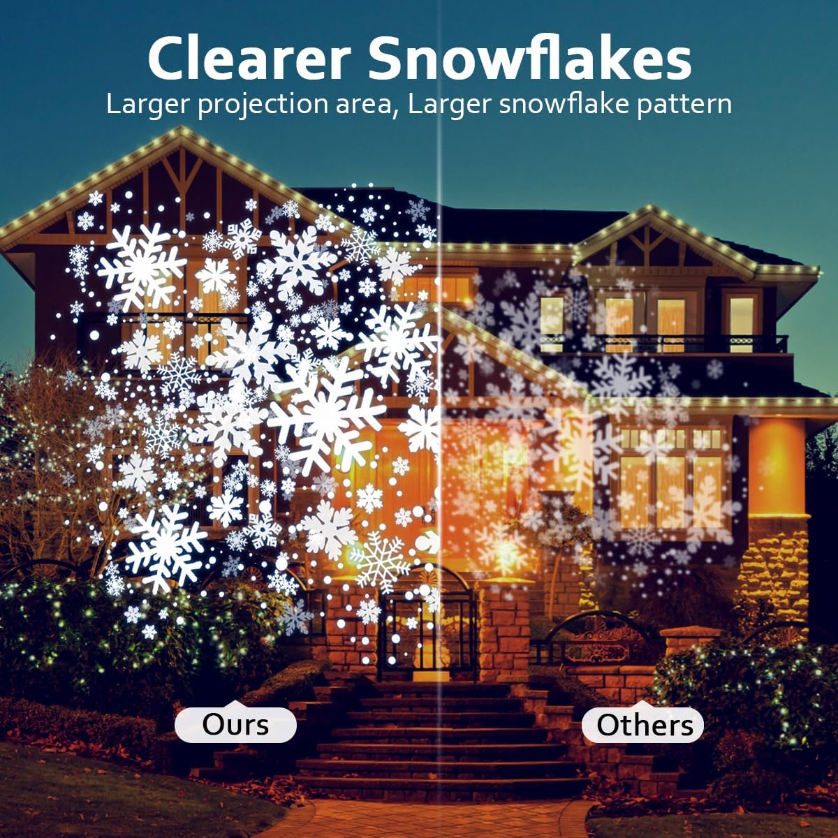 Proyector de luces de Navidad para exteriores, luces LED de copo de nieve para interiores, doble cabezal, luces de decoración de Navidad