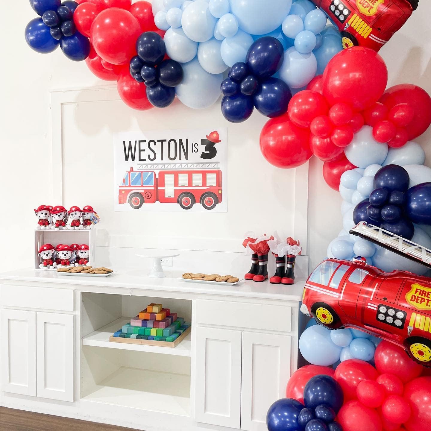 2 piezas Jumbo Camión de Bomberos Foil Mylar Globo Helio Grande Fiesta Cumpleaños Decoración Suministros Rojo