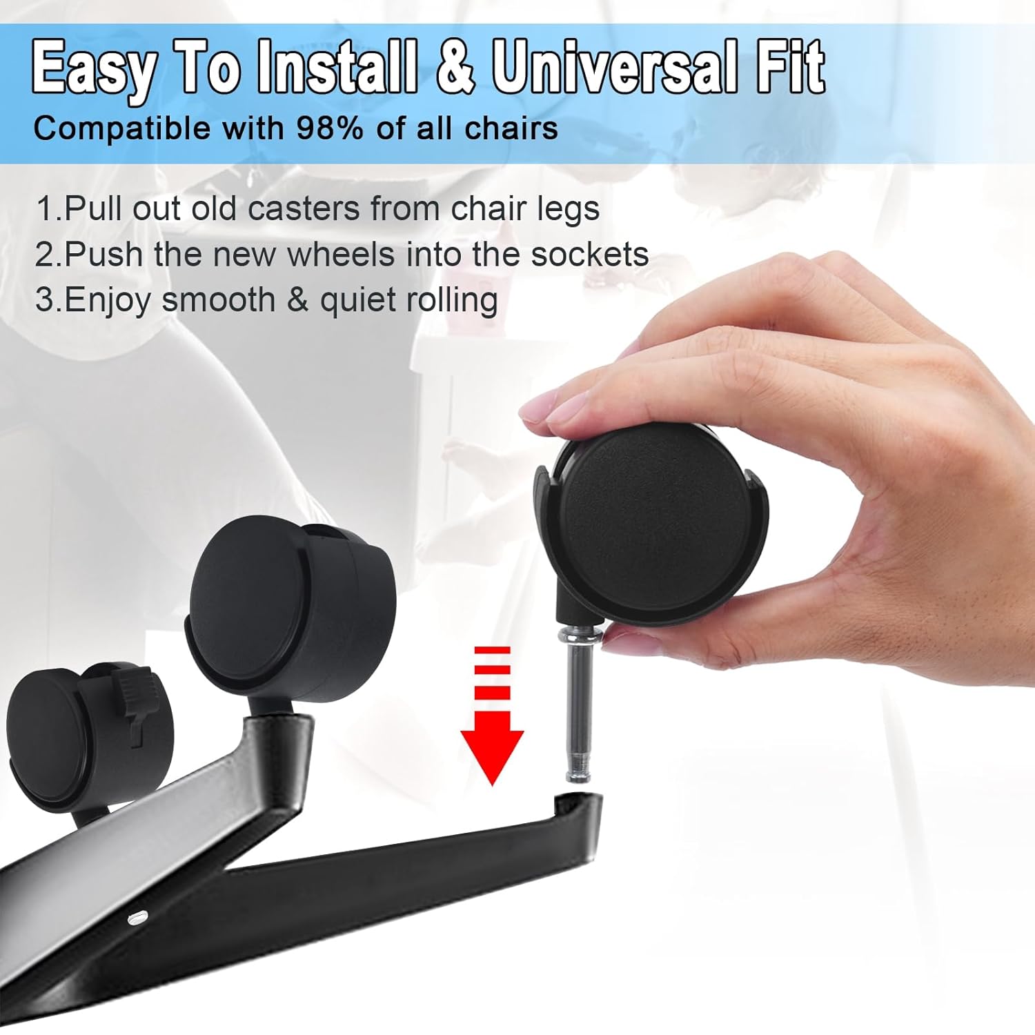 ChengFu Ruedas para silla alta, reemplazo de ruedas para andador de bebé, accesorios para caminantes, ruedas de goma de plástico, ruedas para silla