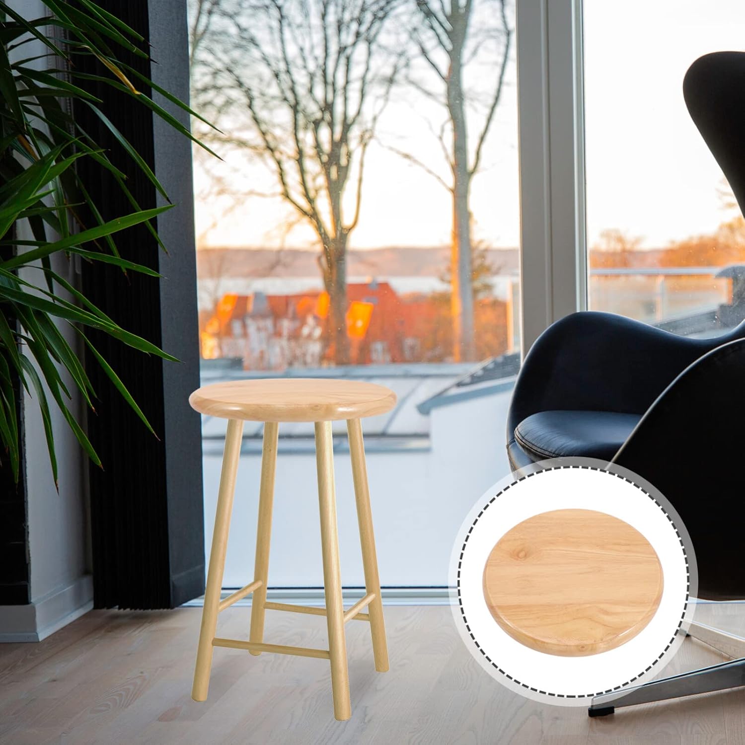 DOITOOL Taburete de madera para sillas de bar, 2 piezas de repuesto de asiento de taburete de bar de madera, asiento redondo de 12 pulgadas, asiento