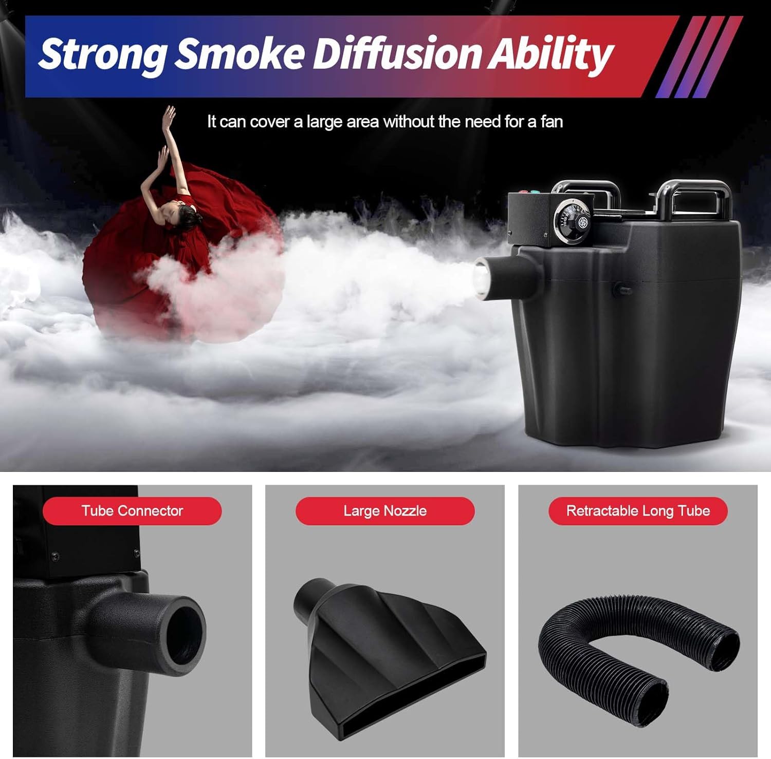 Máquina de niebla de humo bajo de 3500 W, máquina de niebla de hielo seco de 110 V, máquina de efectos atmosféricos de escenario DJ, máquina de