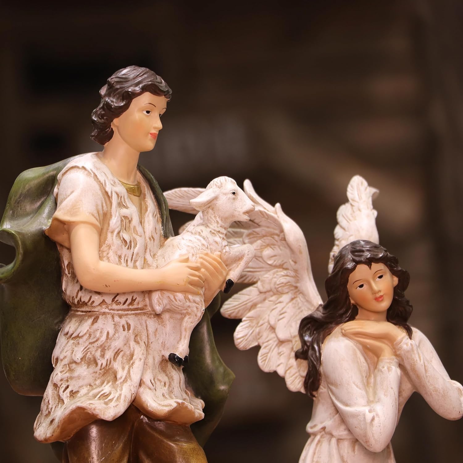 Zayton Nativity Set de Navidad para interiores, 11 piezas de 8 pulgadas, estatua de escena de Jesús, pesebre, adorno para cuna, regalo de Navidad,