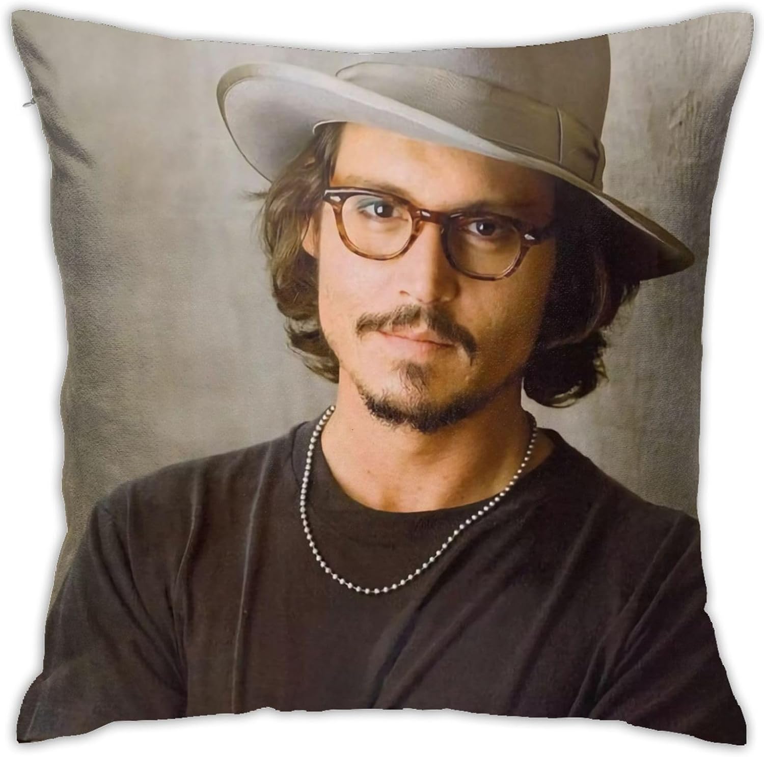 Johnny Depp – Fundas de almohada suaves y cómodas con protectores de almohada con cremallera, 18 x 18 pulgadas