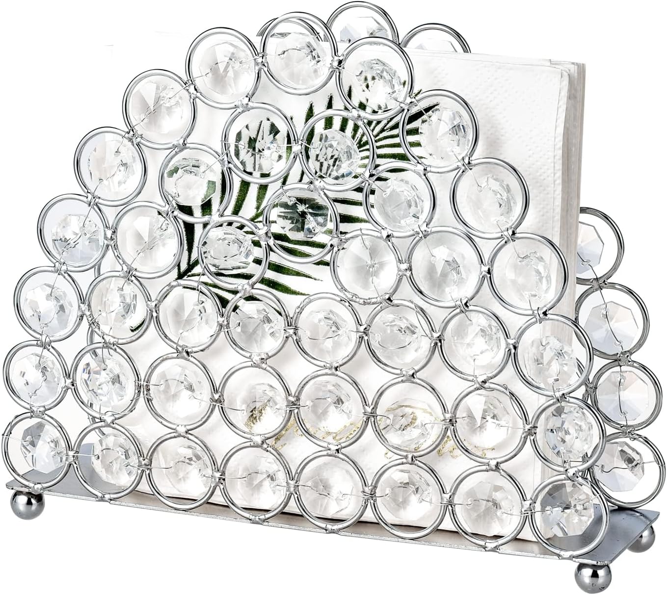Feyarl Servilletero de cristal para pañuelos faciales, servilletas, soporte de papel, correos, cartas, tarjetas, organizador para colocar de pie