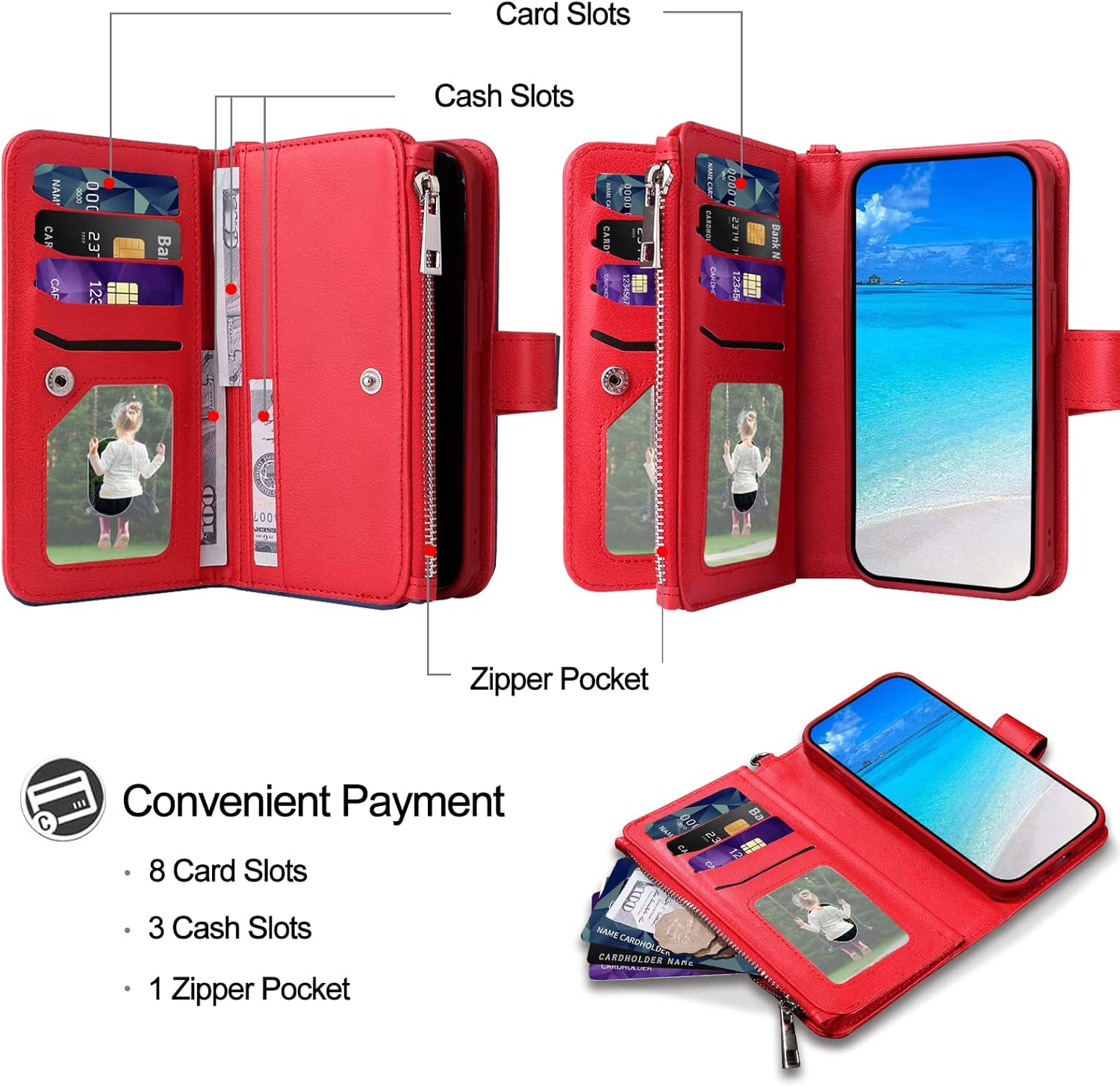 Funda para Galaxy A32 5G, 2 en 1 magnética desmontable a prueba de golpes, funda de piel sintética con ranura para tarjeta para Samsung Galaxy A32