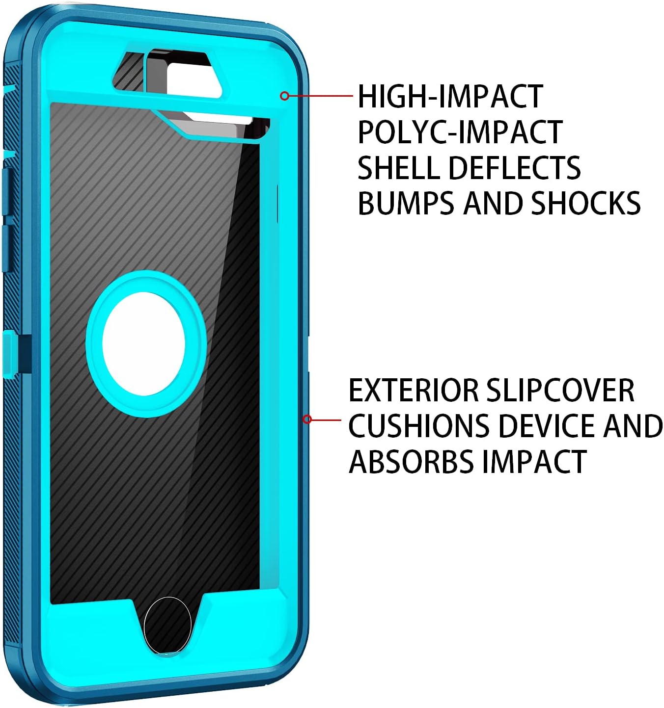 Funda para iPhone 6s, iPhone 6, protector de pantalla integrado, protección de cuerpo completo de 3 capas, resistente y resistente a los golpes,