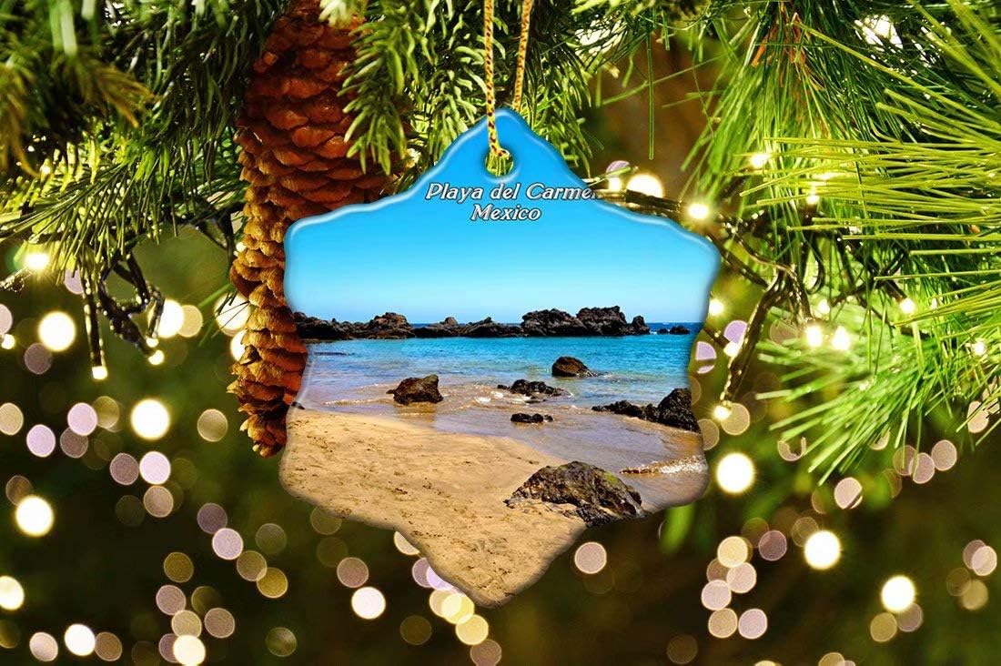 México Playa del Carmen Paisaje de Playa Foto Recuerdos Cerámicos Matrimonio Aniversario Ornamento Regalos Cuadro Personalizada Recuerdos Porcelana