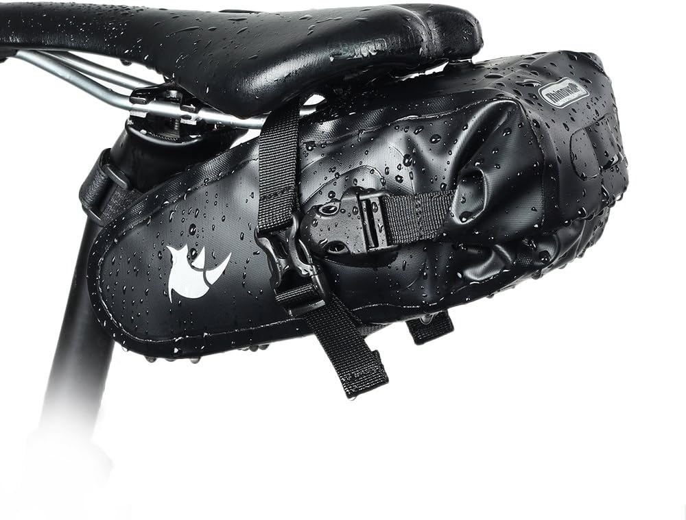 Rhinowalk Sillín de bicicleta, bolsa impermeable para bicicleta debajo del asiento, bolsa de asiento de bicicleta de montaña resistente a la lluvia