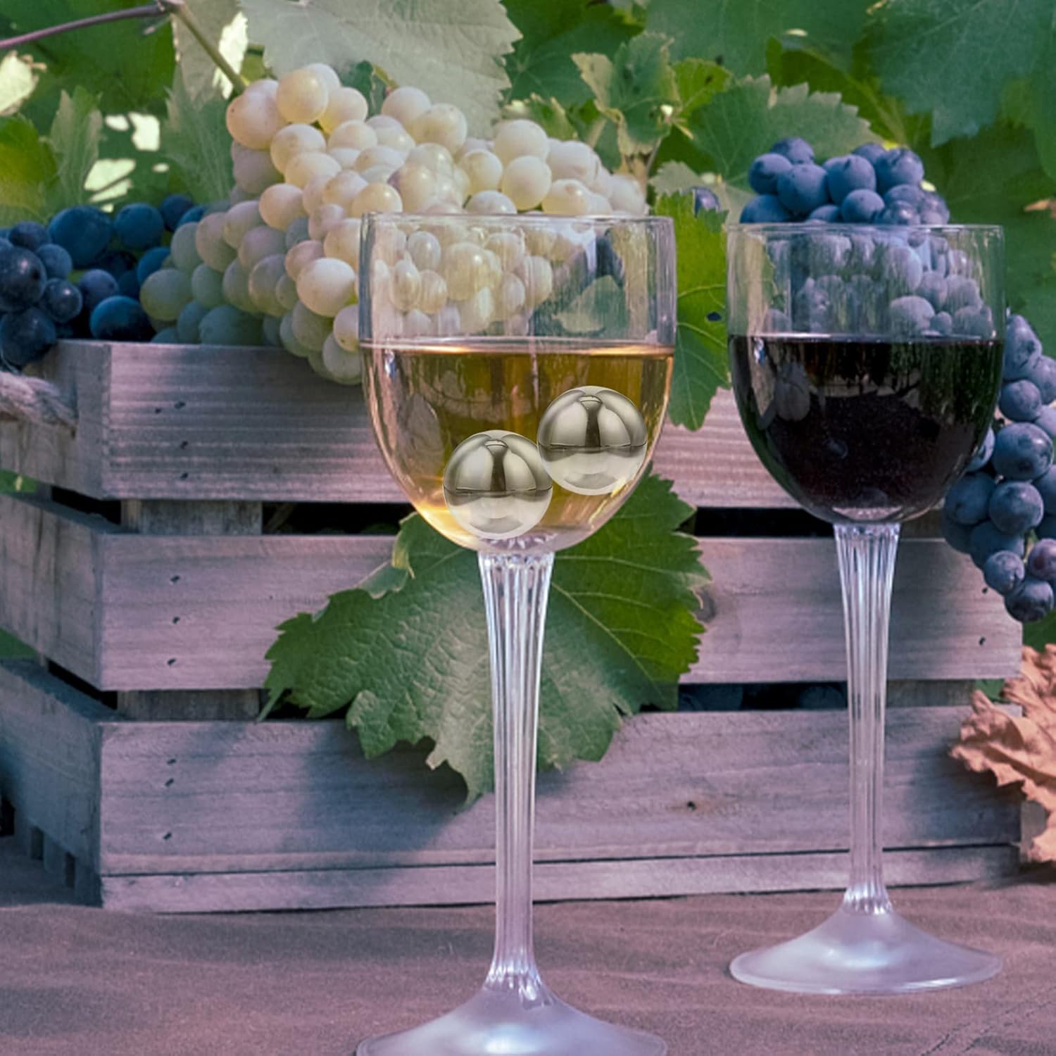Cabilock 2 piezas de acero inoxidable hielo piedra vino vino cubos de hielo enfriamiento resistente al desgaste piedras whisky amantes del hielo
