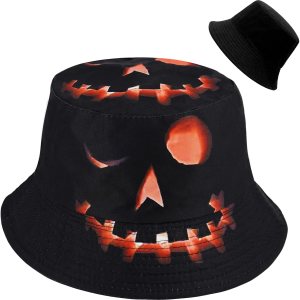Sombrero de pescador de Halloween, sombrero de playa para el sol, divertido sombrero de pesca para mujer, reversible de doble cara Sombrero de pescador de Halloween, sombrero de playa para el sol, divertido sombrero de pesca para mujer, reversible de doble cara