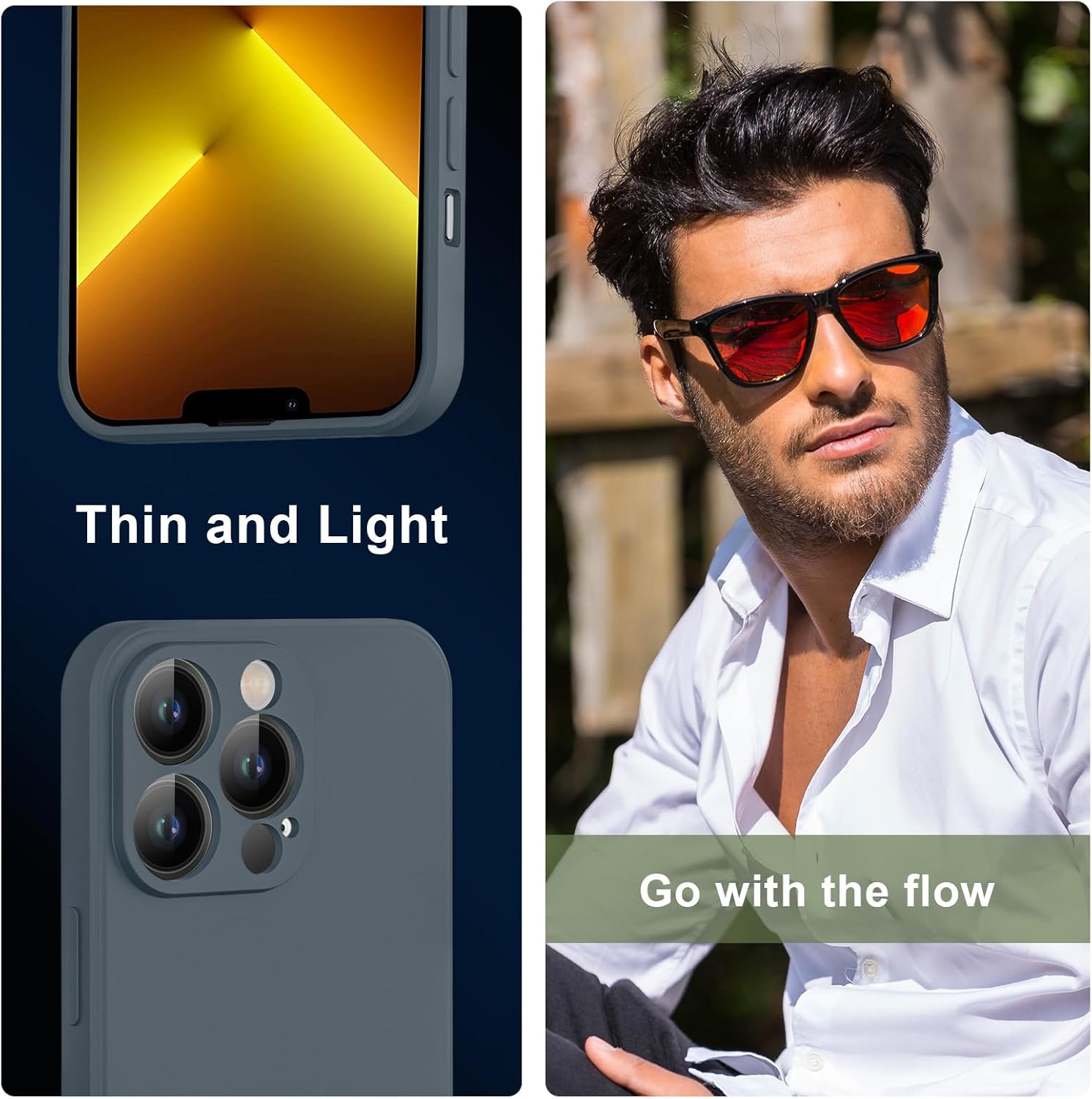 CMYFUTNG Funda para iPhone 13 Mini, silicona líquida de alta calidad sedosa al tacto, protección de la cámara, forro de microfibra suave