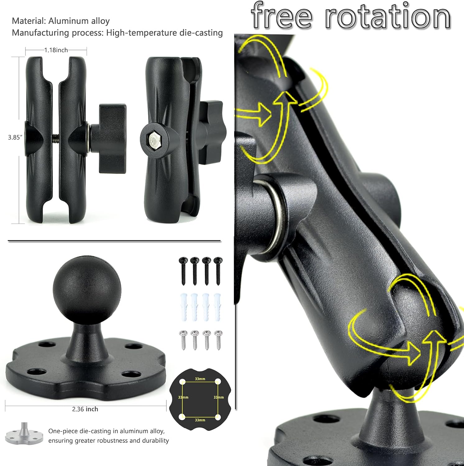 Base de taladro de aluminio resistente para tableta, para tableta de 6.5 a 12.9 pulgadas, iPad ProMini, soporte para iPad ProMini, soporte para iPad