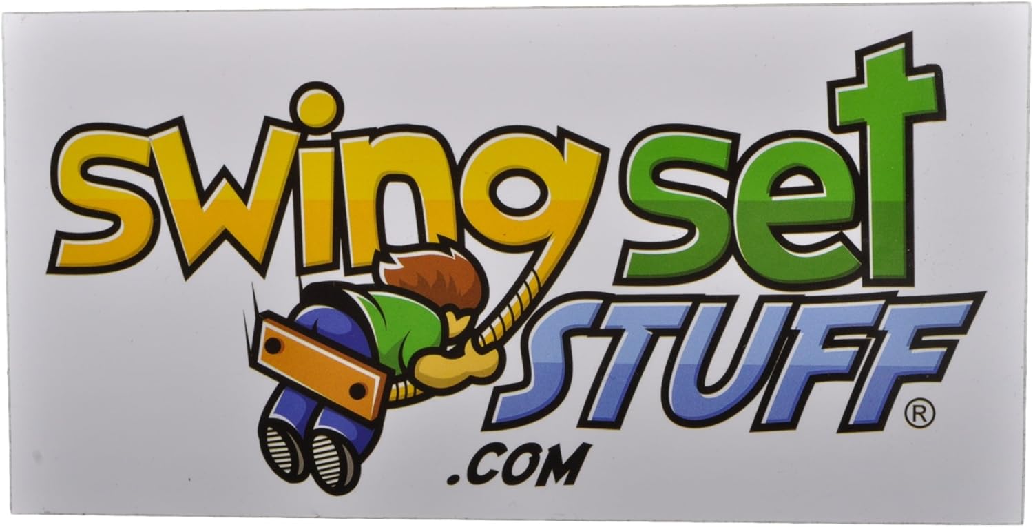 Swing Set Stuff – Cuerda de escalada con escalones (rosa) y adhesivo con logotipo SSS