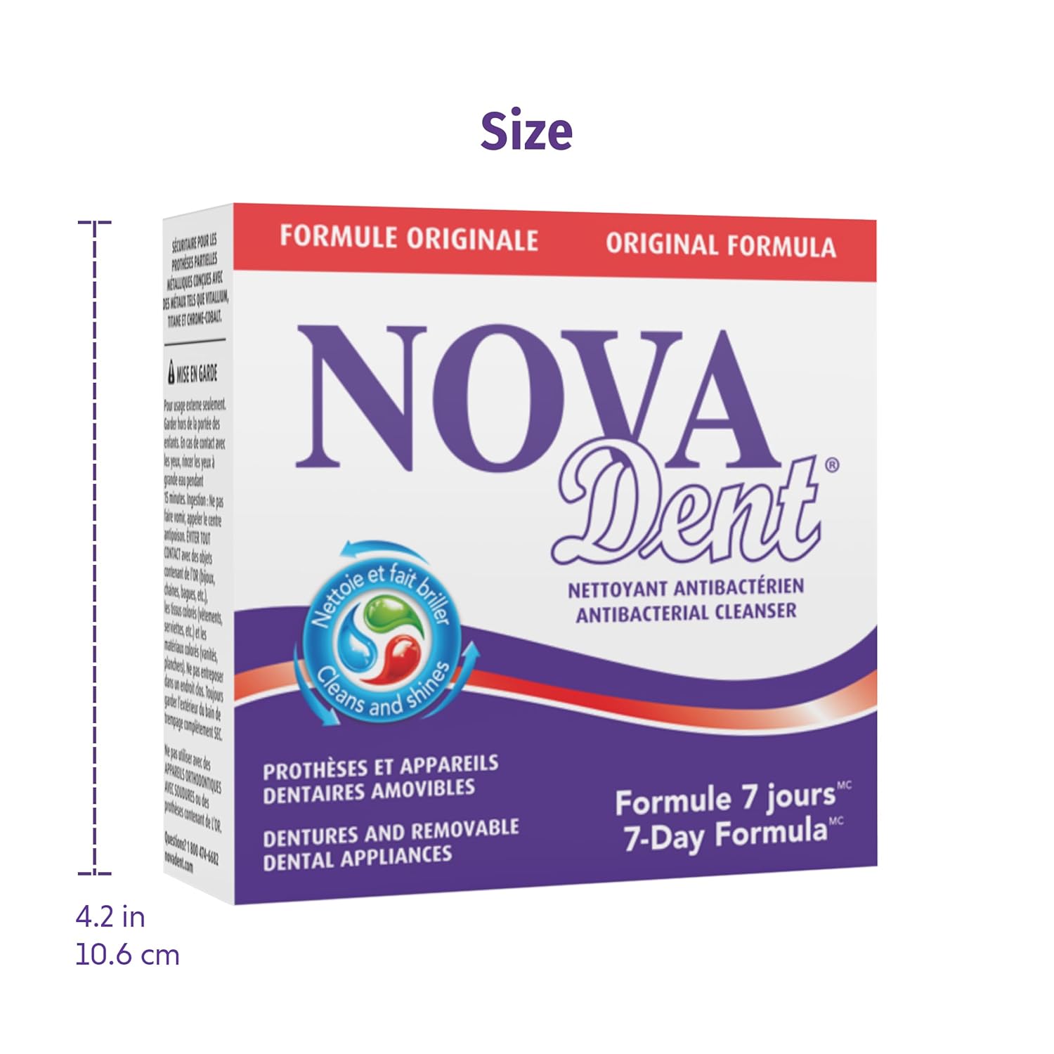 Limpiador de dentaduras dentales para aparatos dentales, retenedores, bandejas, protectores bucales, alineadores de dientes – 1 año (52 sobres)