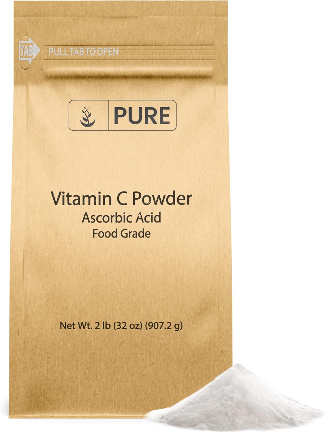 Pure Original Ingredients Vitamina C en polvo (2 libras), ácido ascórbico, sin OMG, suplemento dietético