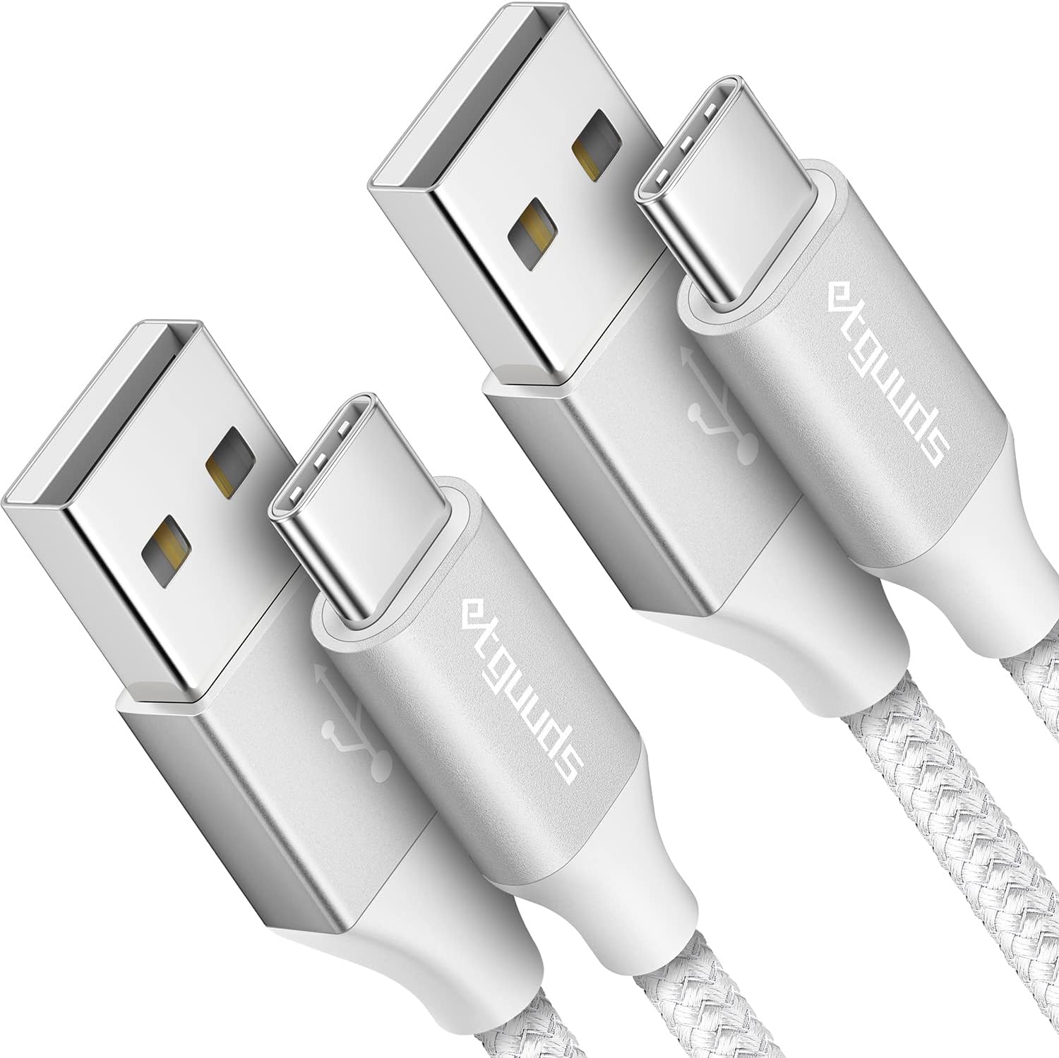 Etguuds Cable de 10 pies blanco de carga rápida de USB-A a USB-C, 2 cables, para Samsung S23, S22, S21, S20, S10, S10E, A10e, A11, A13, A03s, A53, Z