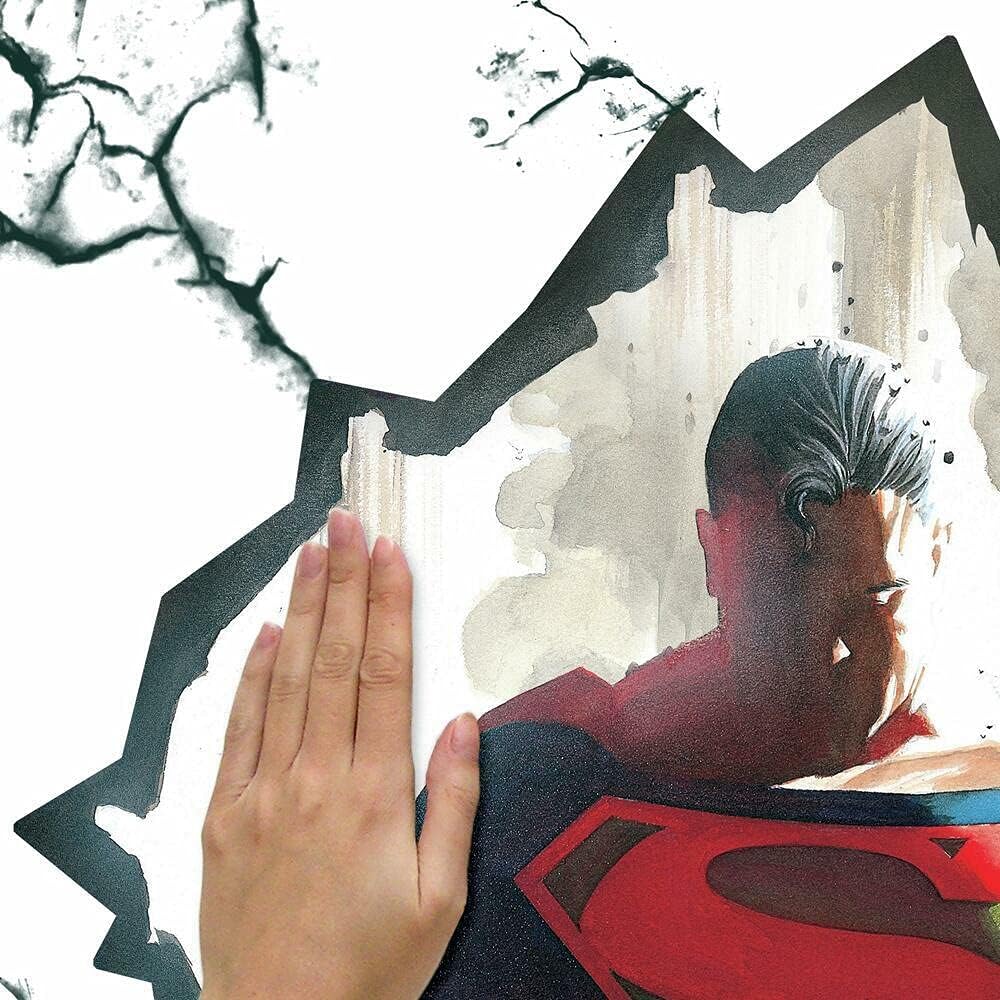 RoomMates RMK4945TBM Alex Ross Superman – Calcomanía de pared gigante agrietada