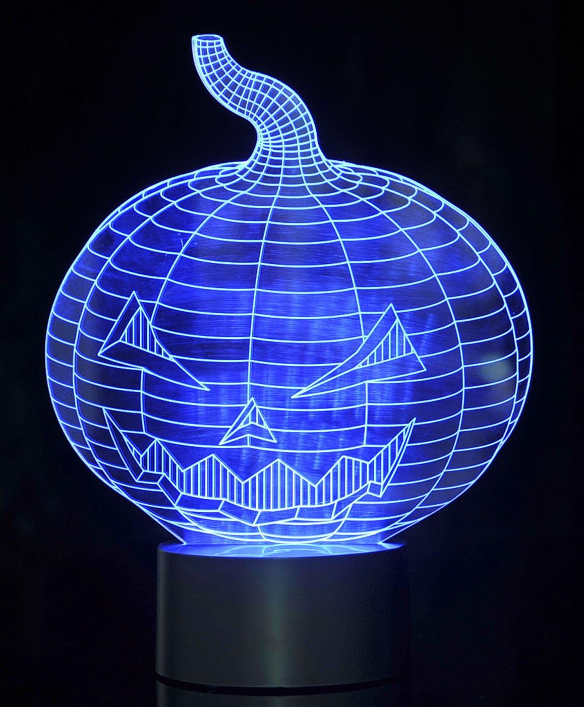 powertrc 3d led Ilusión óptica calabaza Jack-o ‘-lantern Luz Nocturna multicolores USB con suministro de corriente
