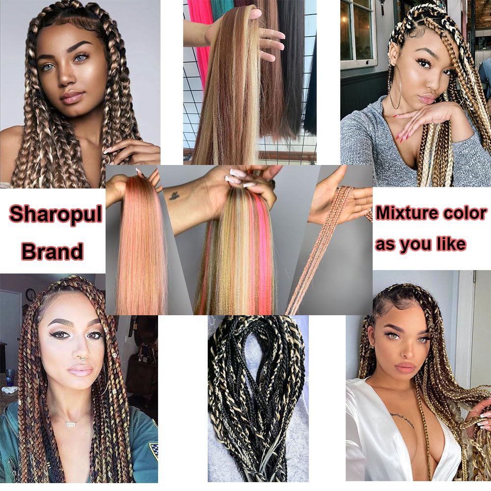 Yaki – Paquete de 3 paquetes de cabello trenzado jumbo color rubio sucio sintético, mezcla de extensiones trenzadas, mezcla de cabello de ganchillo