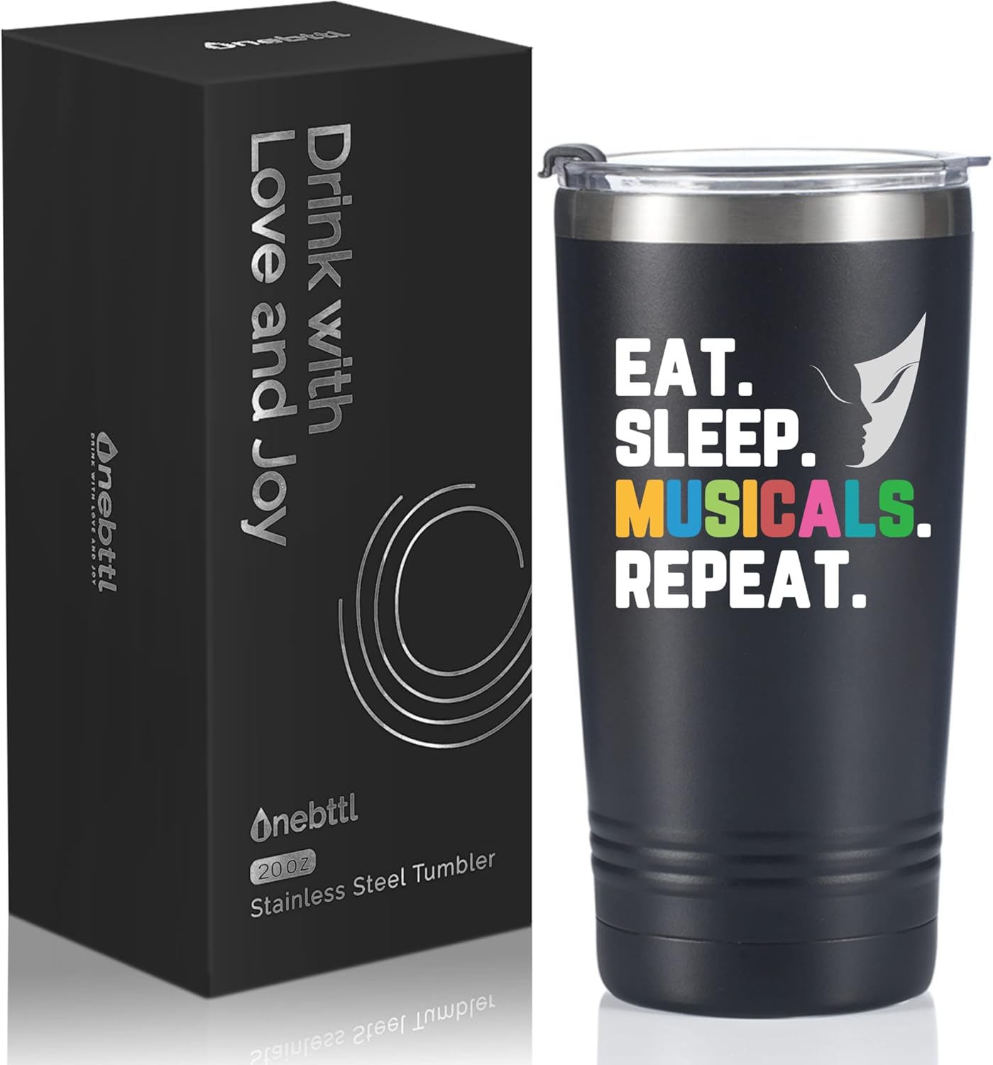 Onebttl Regalos de teatro, regalos de Broadway para músicos, actores y profesores de música en el Día Mundial del Teatro, cumpleaños y Navidad, vaso