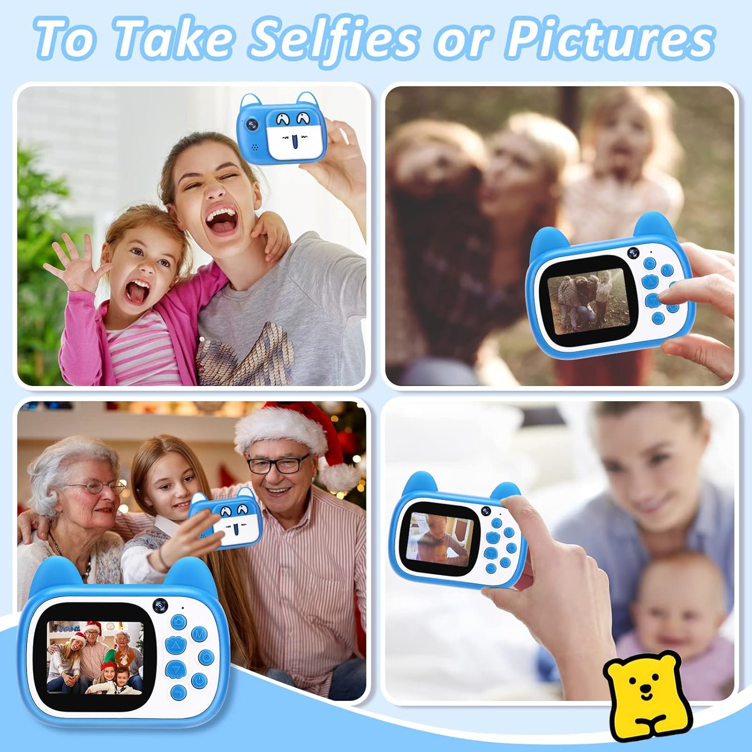 Cámara para niños con video selfie HD de 1080P con tarjeta SD de 32 GB, cámara digital para niños, cámara para niños pequeños para niñas y niños
