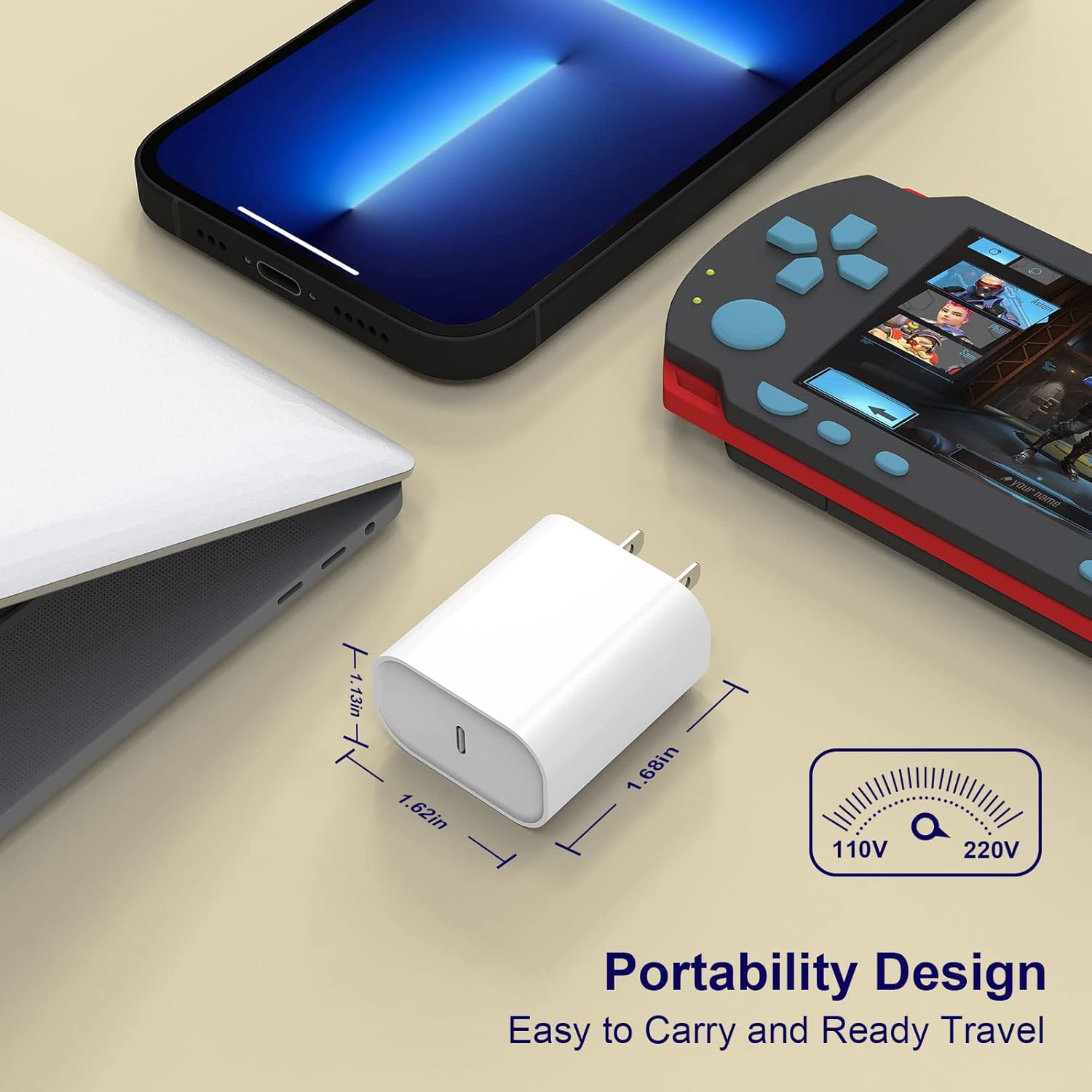 Cargador de iPhone de carga rápida, paquete de 4 unidades PD 20 W USB C bloque de cargador de pared con 6 pies tipo C a Lightning de carga rápida