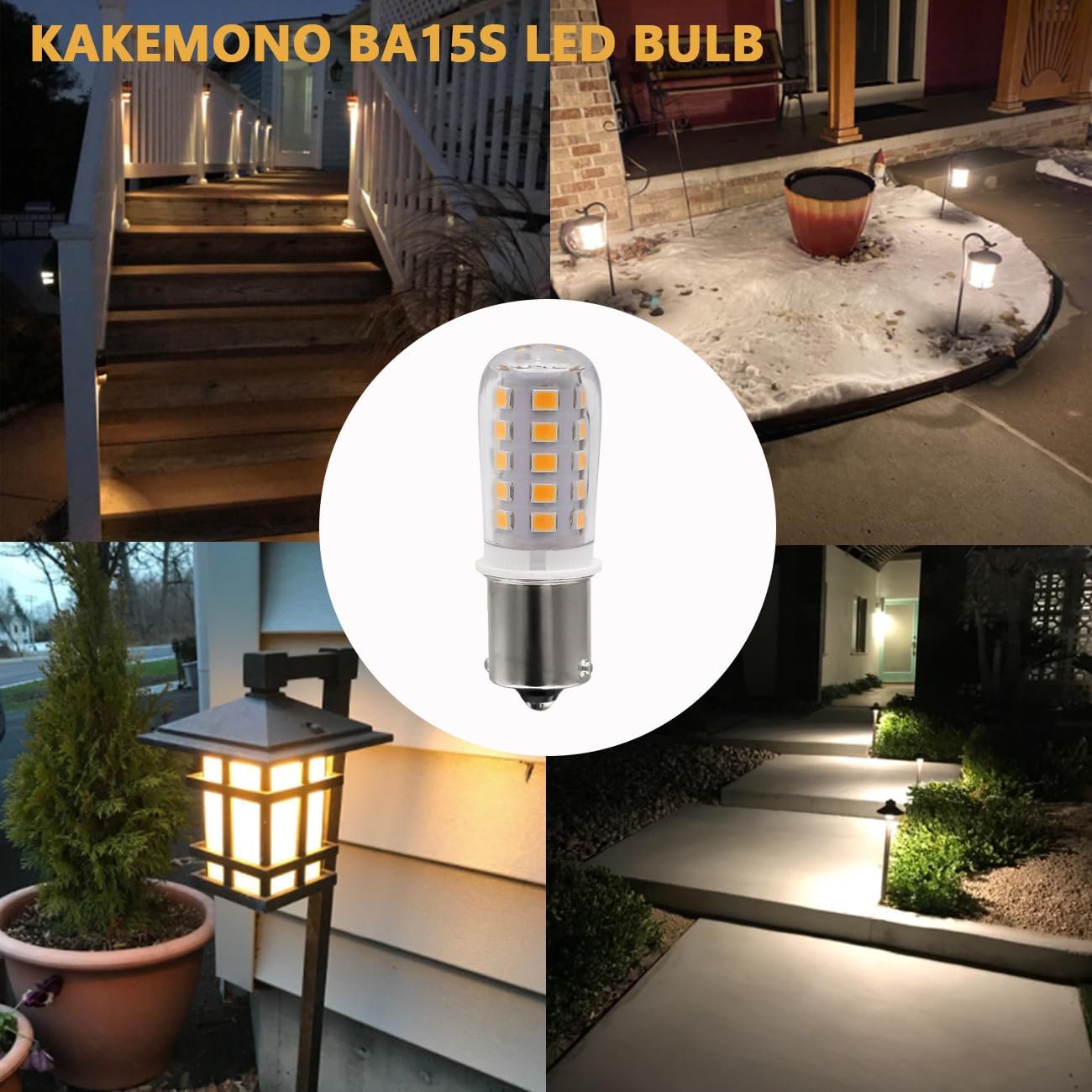 KAKEMONO BA15S – Bombillas LED de 12 V para interiores de caravana, 1156 1141 P21W S8 SC, base de contacto único de bayoneta, para luces de remolque