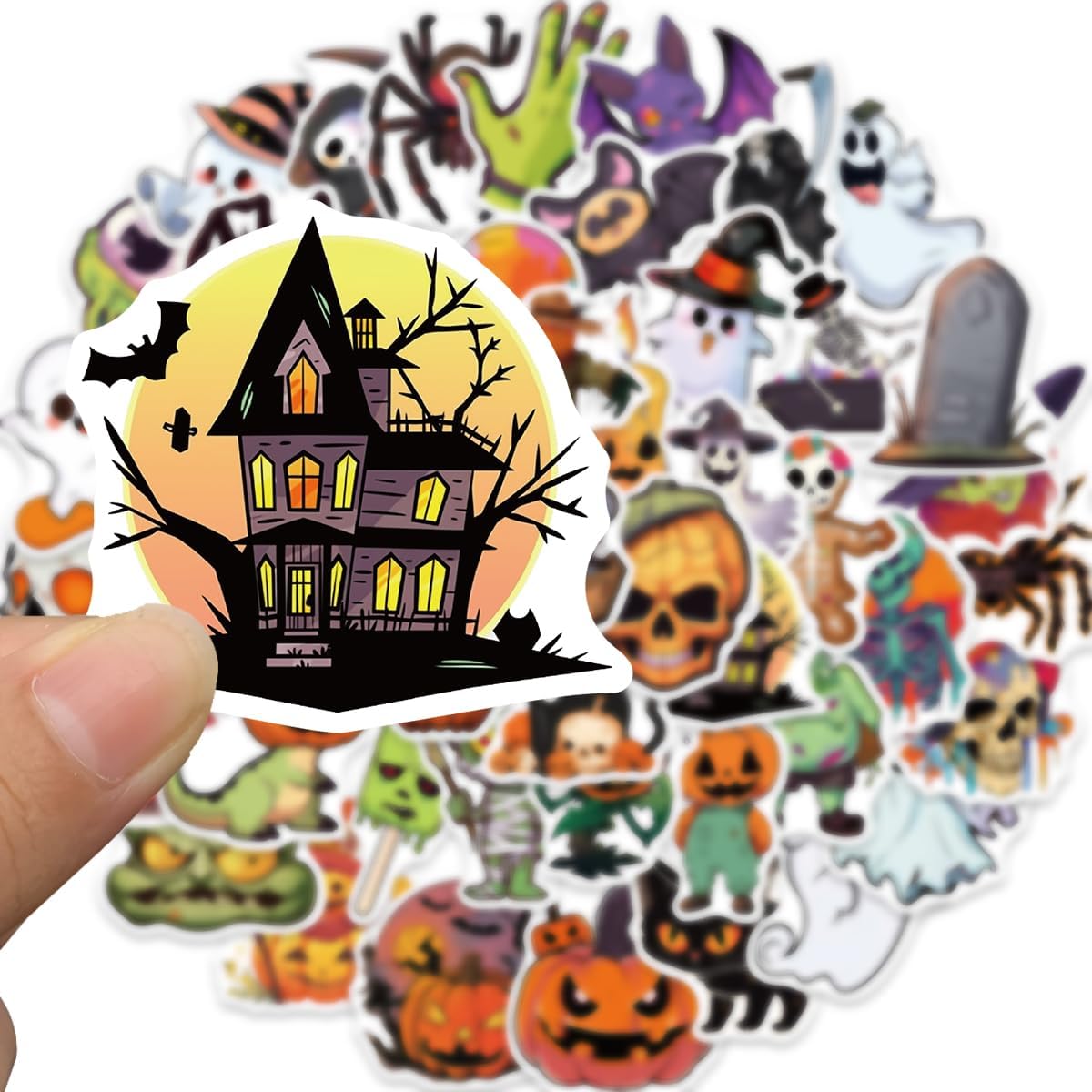 Paquete de 50 calcomanías de Halloween para adolescentes, niños y adultos, impermeables, regalos decorativos para botellas de agua, laptop,