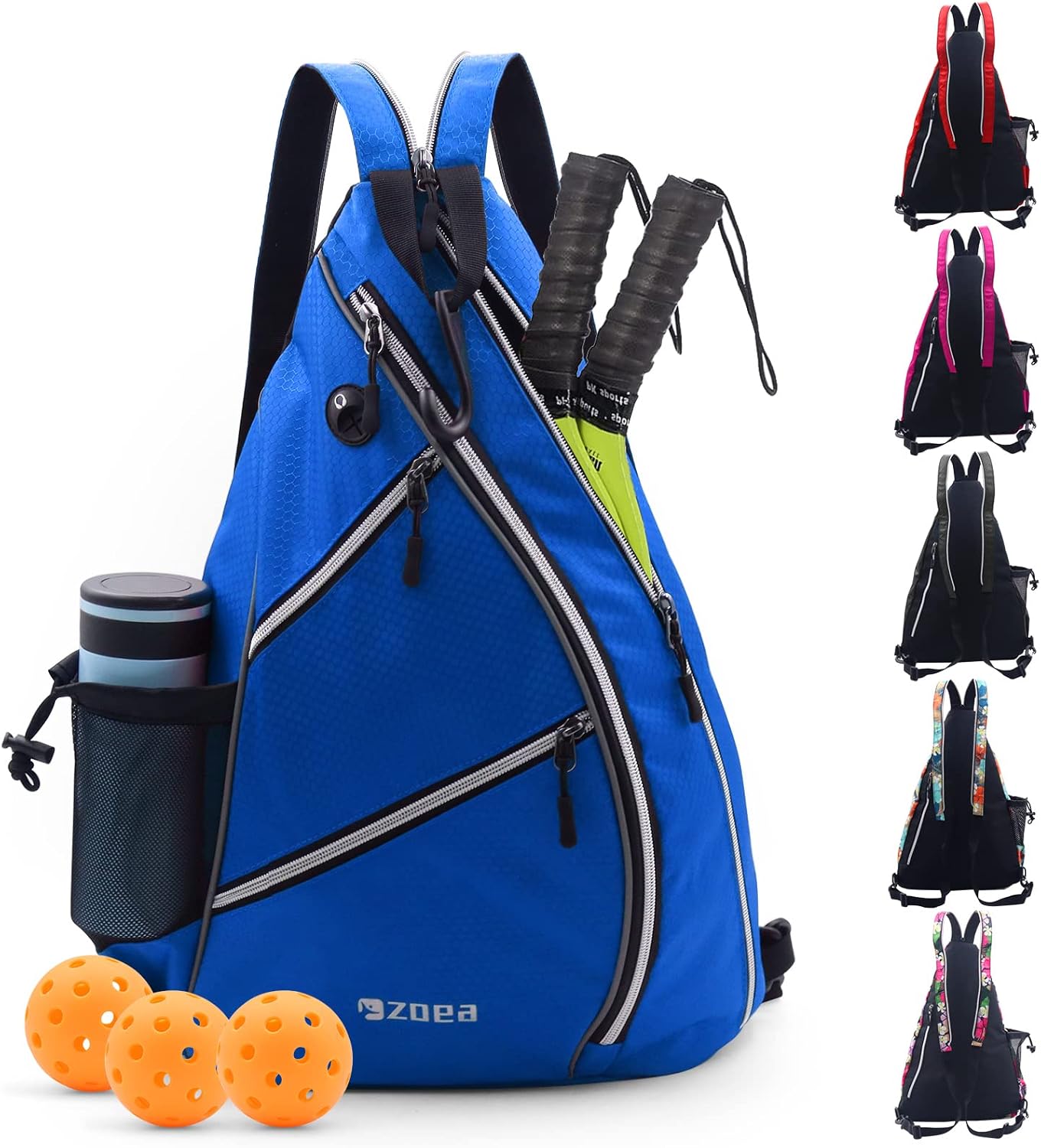 ZOEA Bolsa de pickleball deportiva para mujeres y hombres, mochila ajustable de pickleball con gancho para cerca, se adapta a 4 paletas y todos tus