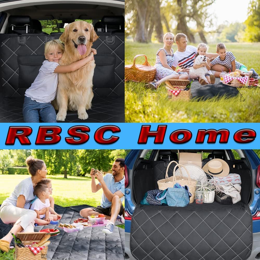 RBSC Home Funda de asiento trasero de automóvil para perros, forro de carga impermeable para perros, funda de carga resistente y antideslizante para