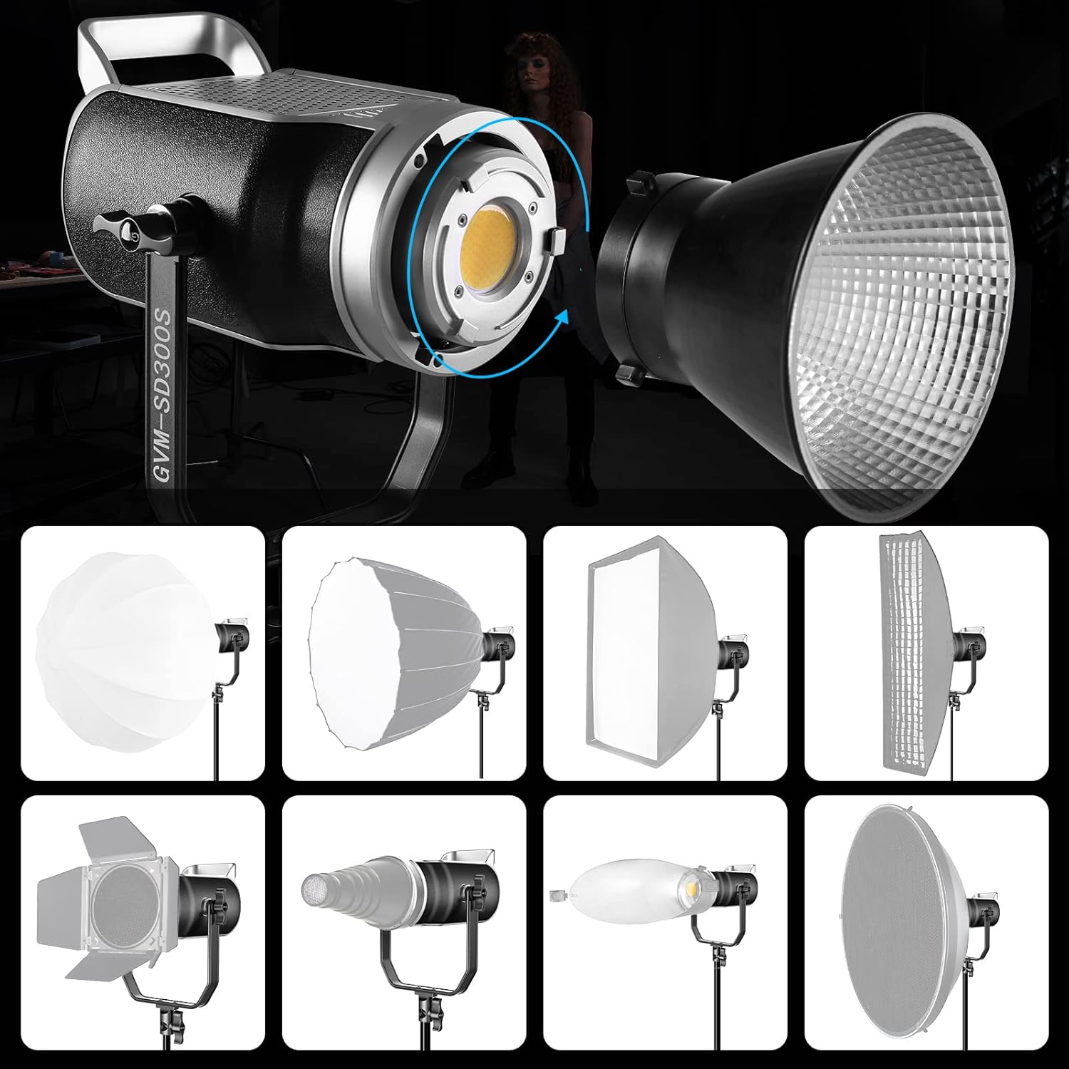 GVM – Luz de video LED de 300 W, CRI 97+ 5600k, 91500