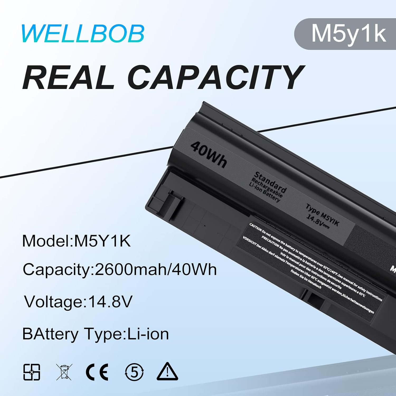 Batería M5Y1K para batería Dell Inspiron 5559 5558, para Dell Inspiron 15 3000 5000 batería 3558 3567 5555 5566 5759, compatible con batería de