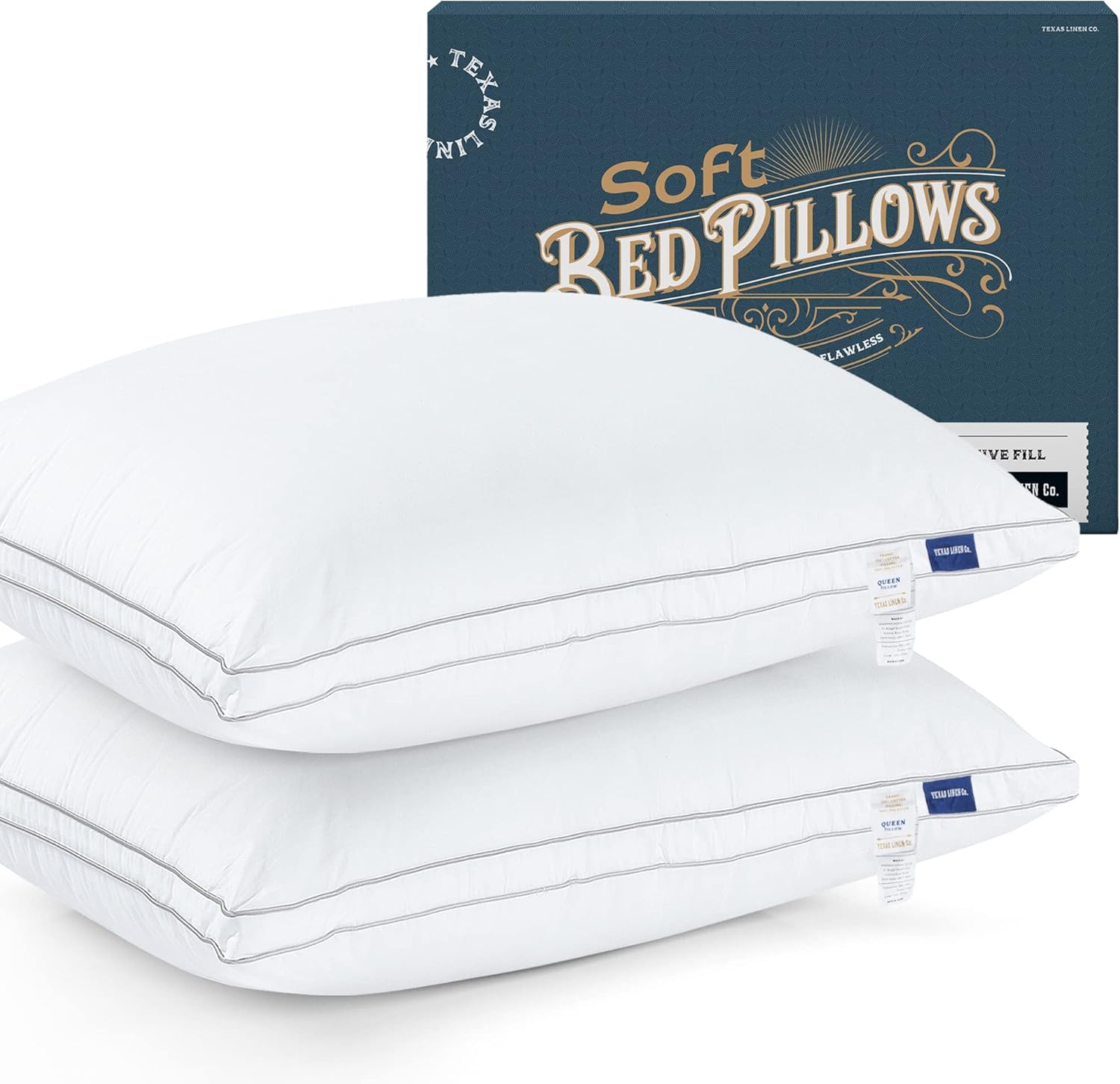 Hotel Collection – Almohadas de cama para dormir, tamaño King, juego de 2 unidades, extra suaves, refrescantes, almohada de algodón con refuerzo