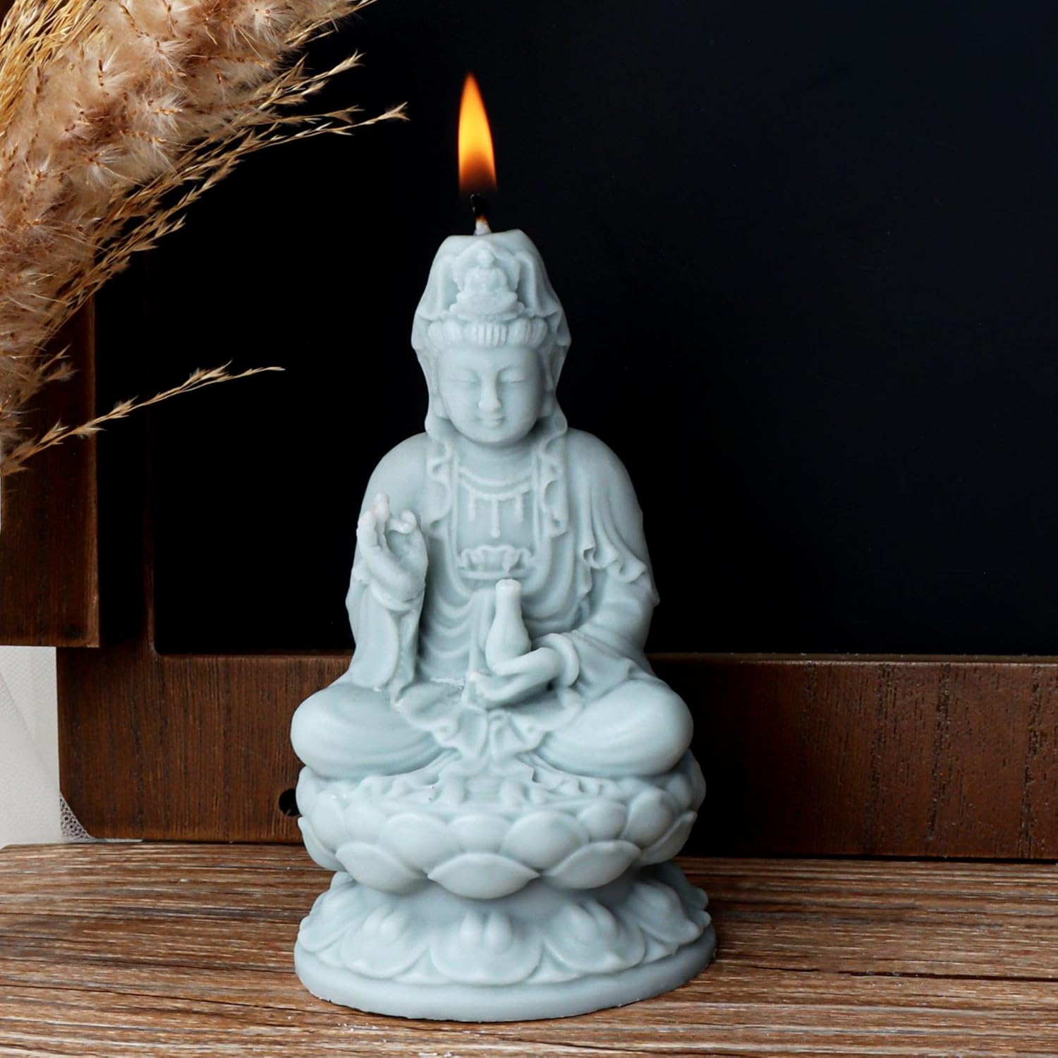 Molde de vela de Buda 3D Quan Yin Buddha estatua de silicona para escultura, vela de cera de soja, arte de resina, manualidades de bricolaje