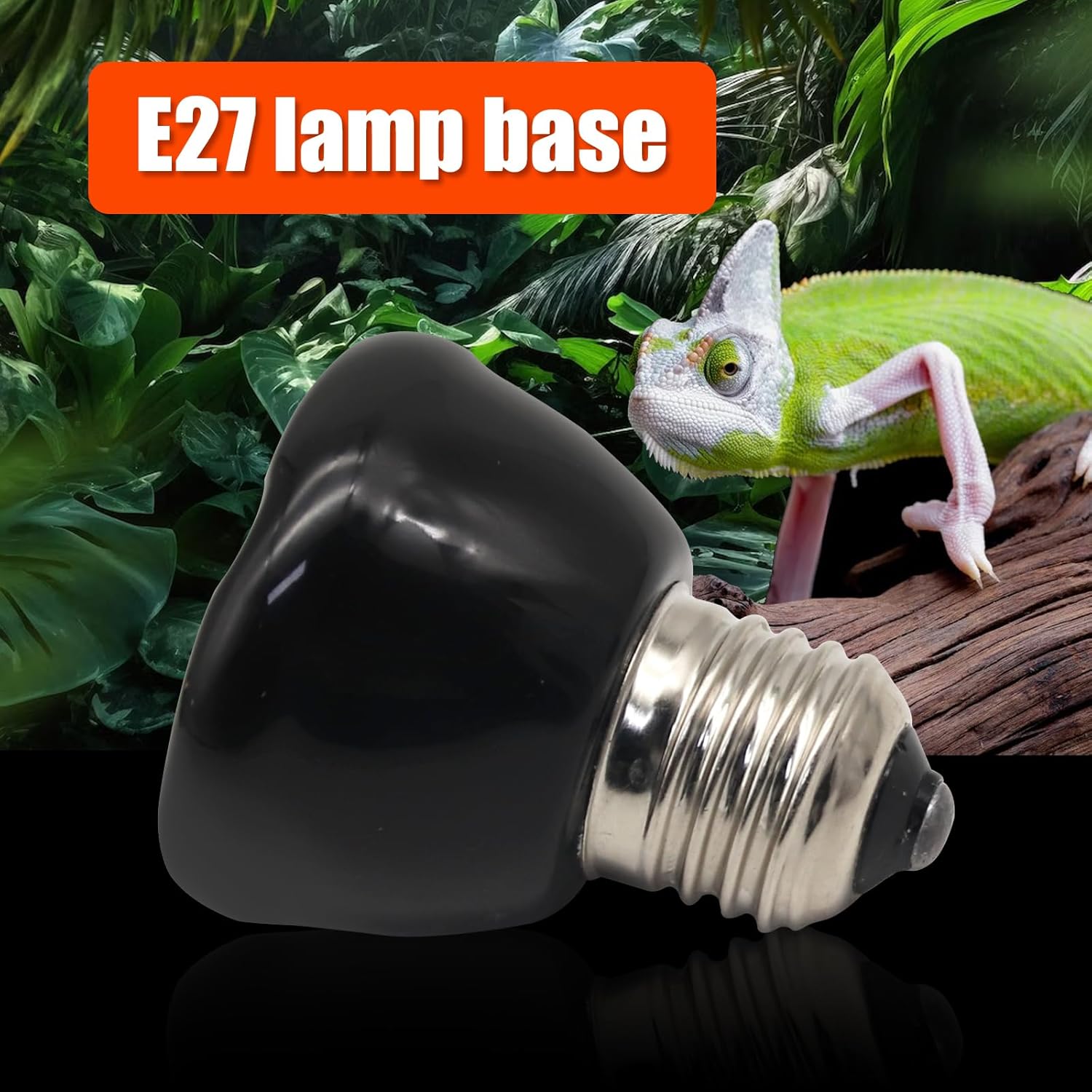 Mini lámpara de calor para reptiles, emisor de calor de cerámica infrarroja de 25 W, bombillas de calor de reptiles sin emisión de luz, lámpara de