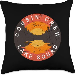 Cousin Crew Lake Squad-Matching Family Cool Sunset Art Throw Pillow, 18×18, Multicolor Cousin Crew Lake Squad-Matching Family Cool Sunset Art Throw Pillow, 18×18, Multicolor
