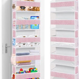 homyfort Organizador para colgar sobre la puerta con 5 bolsillos grandes, 10 bolsillos laterales de malla, 5 estantes extra grandes y resistentes, homyfort Organizador para colgar sobre la puerta con 5 bolsillos grandes, 10 bolsillos laterales de malla, 5 estantes extra grandes y resistentes,