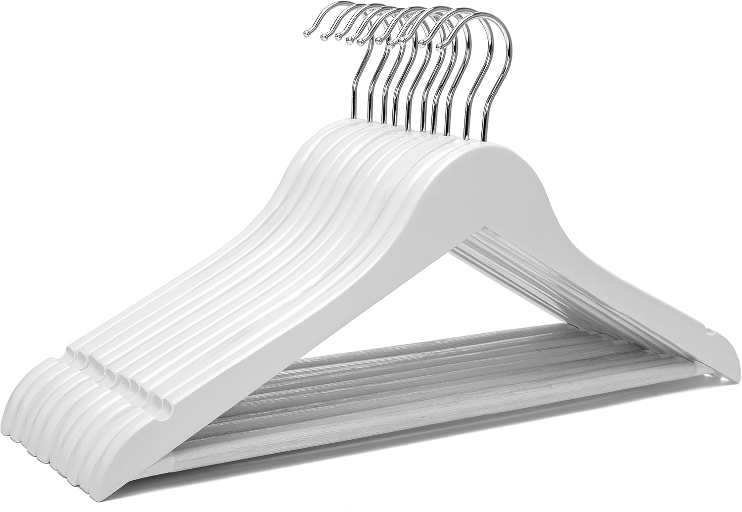 Perchas de madera blanca para vestidos de novia, perchas de madera resistente, perchas de madera maciza para camisas, chaquetas, pantalones,