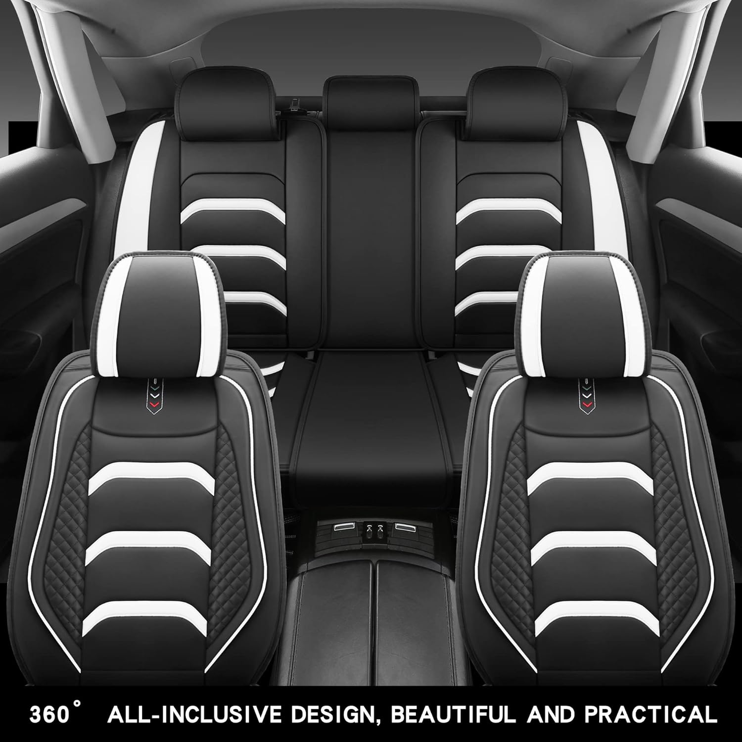 YD A02 – Fundas de cuero para asiento de automóvil, fundas de asiento para automóviles y SUV, funda universal transpirable para asiento de