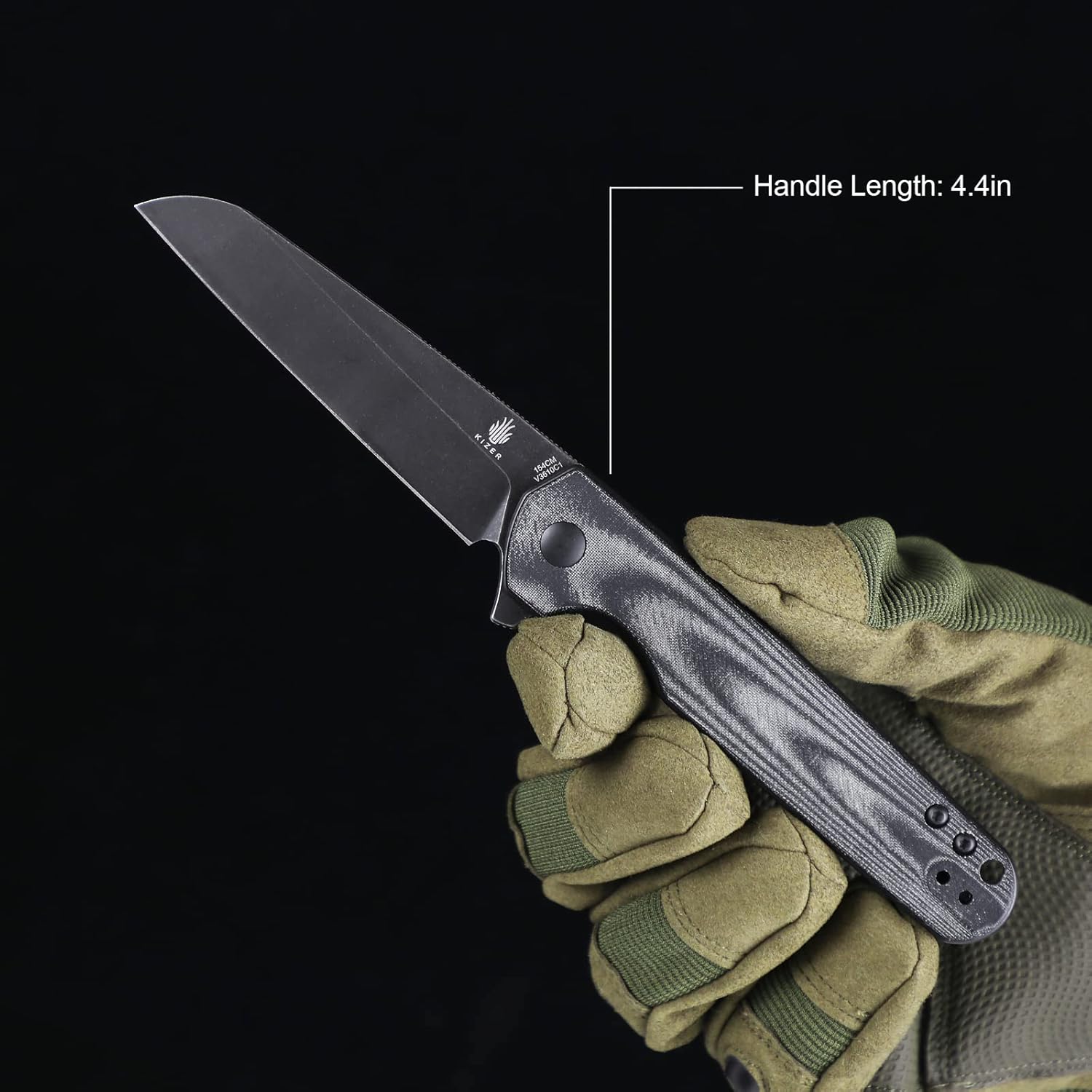 Kizer LP EDC Cuchillo Negro Micarta Mango 154CM Cuchillo de Bolsillo de Acero, Cuchillos Plegables Flipper V3610C1