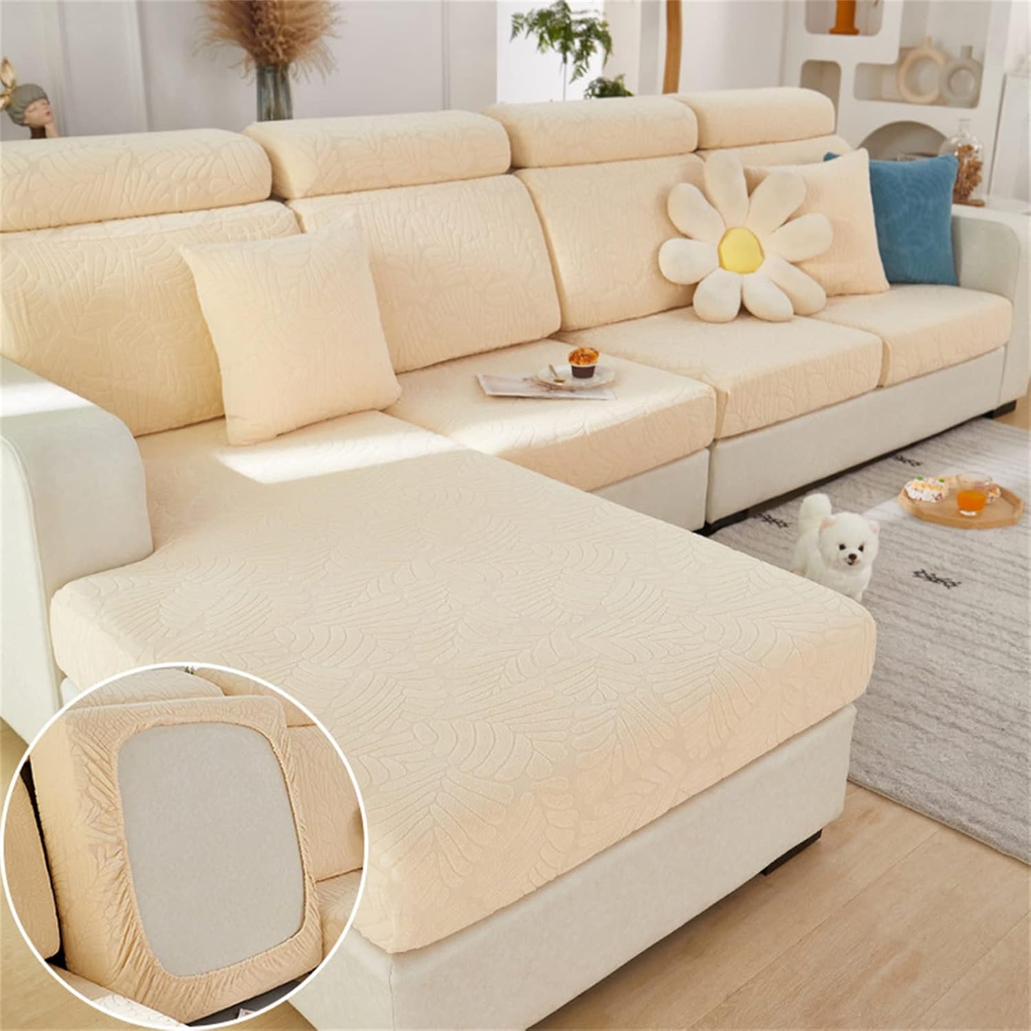 GSTUITGO Funda elástica para sofá seccional, funda de sofá antideslizante para muebles de sala de estar, resistente al desgaste, fundas de cojín