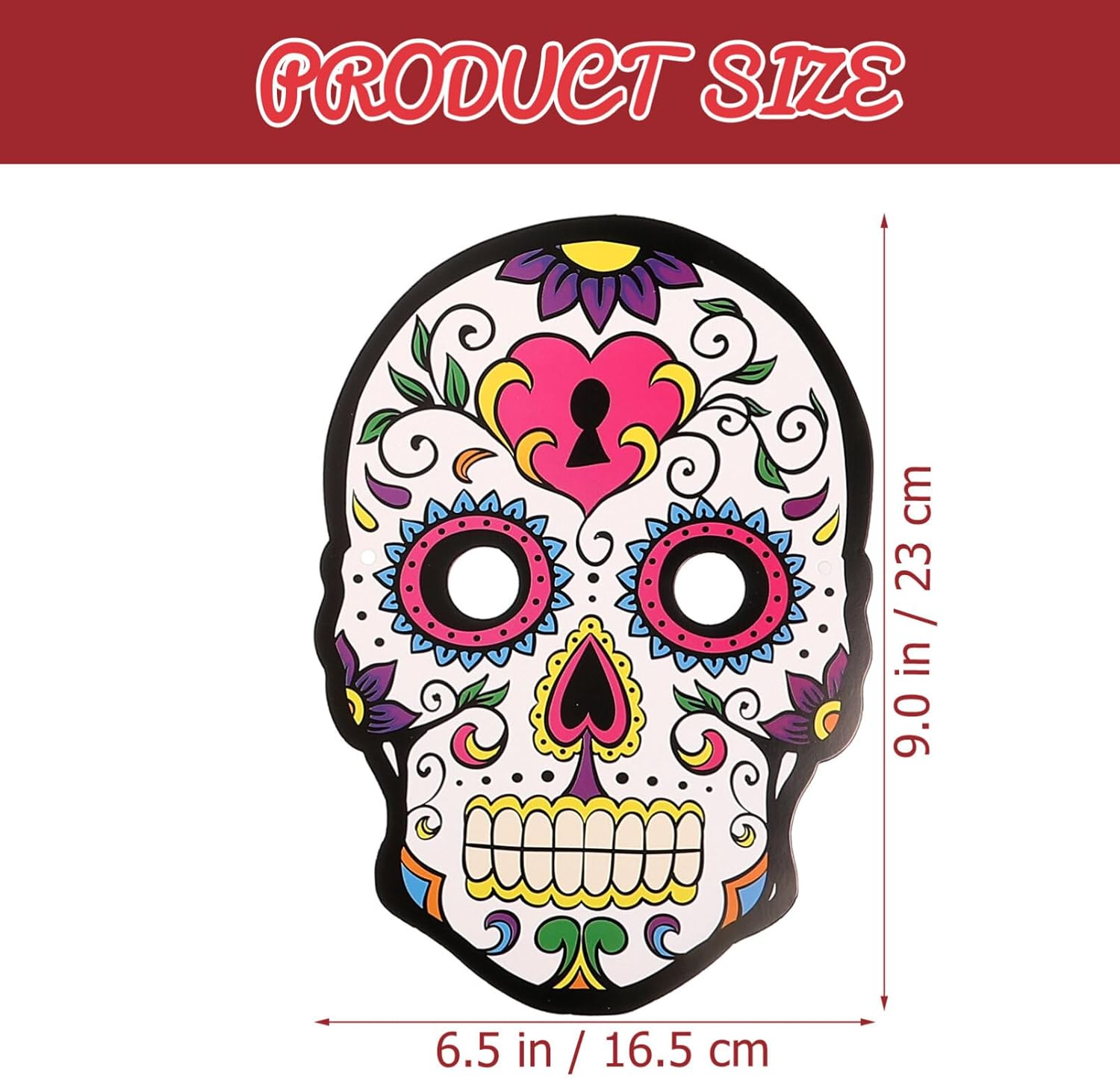 EXCEART 6 máscaras del Día de los Muertos, máscaras de papel de calavera, esqueletos, máscaras de cosplay, fiesta del Cinco de Mayo, sombreros para